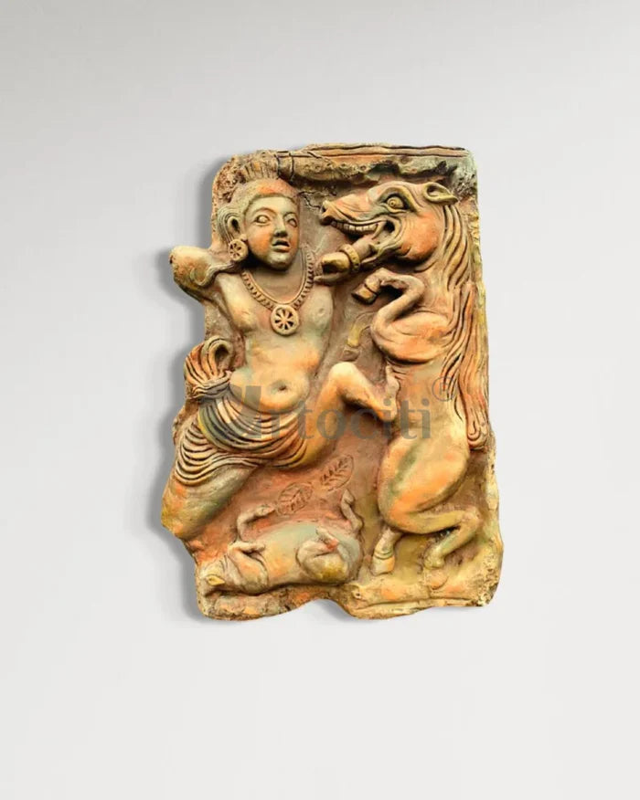 20X14 Inches Krishna Killing the Horse Demon Keshi Heritage Replicas 3d relief Mural wall art