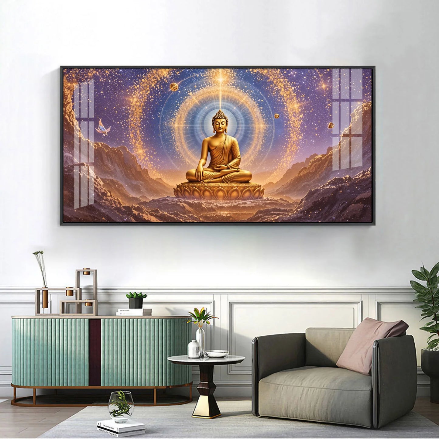 The Meditative Canvas Of Buddha Premium Acrylic Horizontal Wall Art