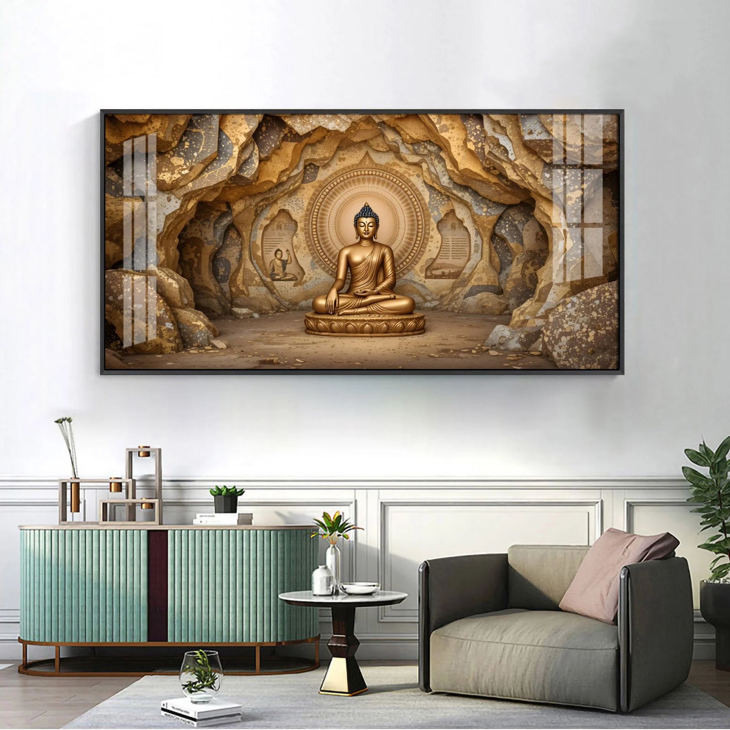 Divine Buddha Aura Premium Acrylic Horizontal Wall Art