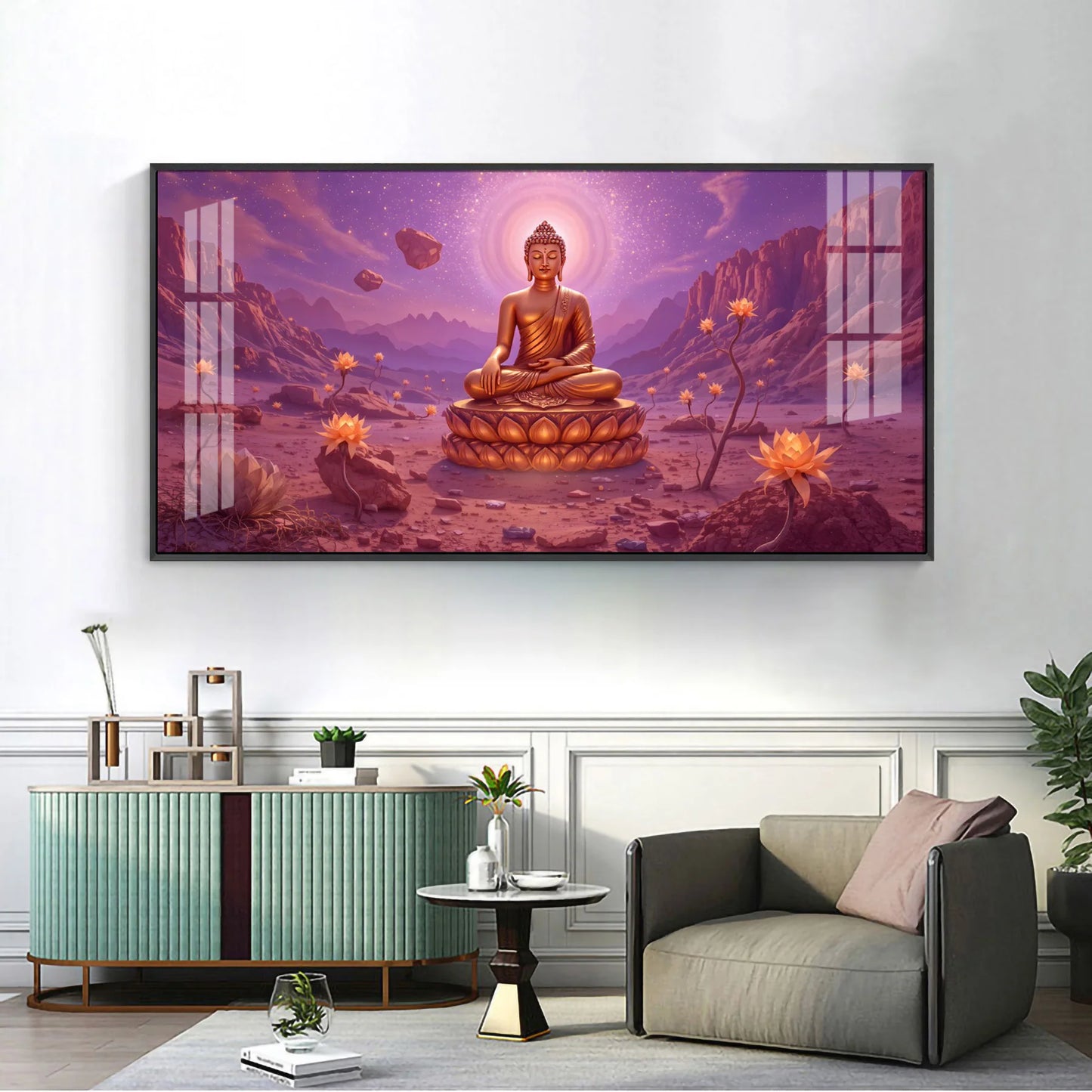 Mystic Buddha Retreat Premium Acrylic Horizontal Wall Art