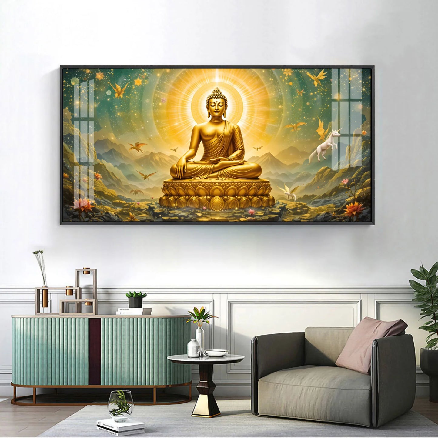 Cloudscape Buddha Premium Acrylic Horizontal Wall Art