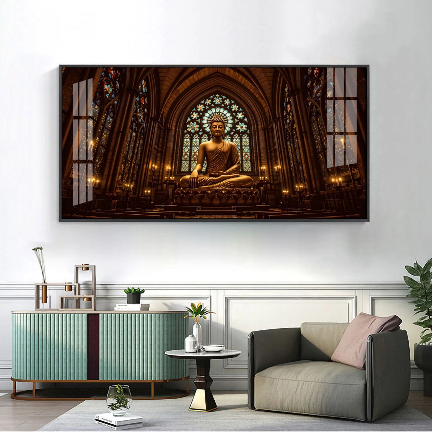 Majestic Buddha Premium Acrylic Horizontal Wall Art