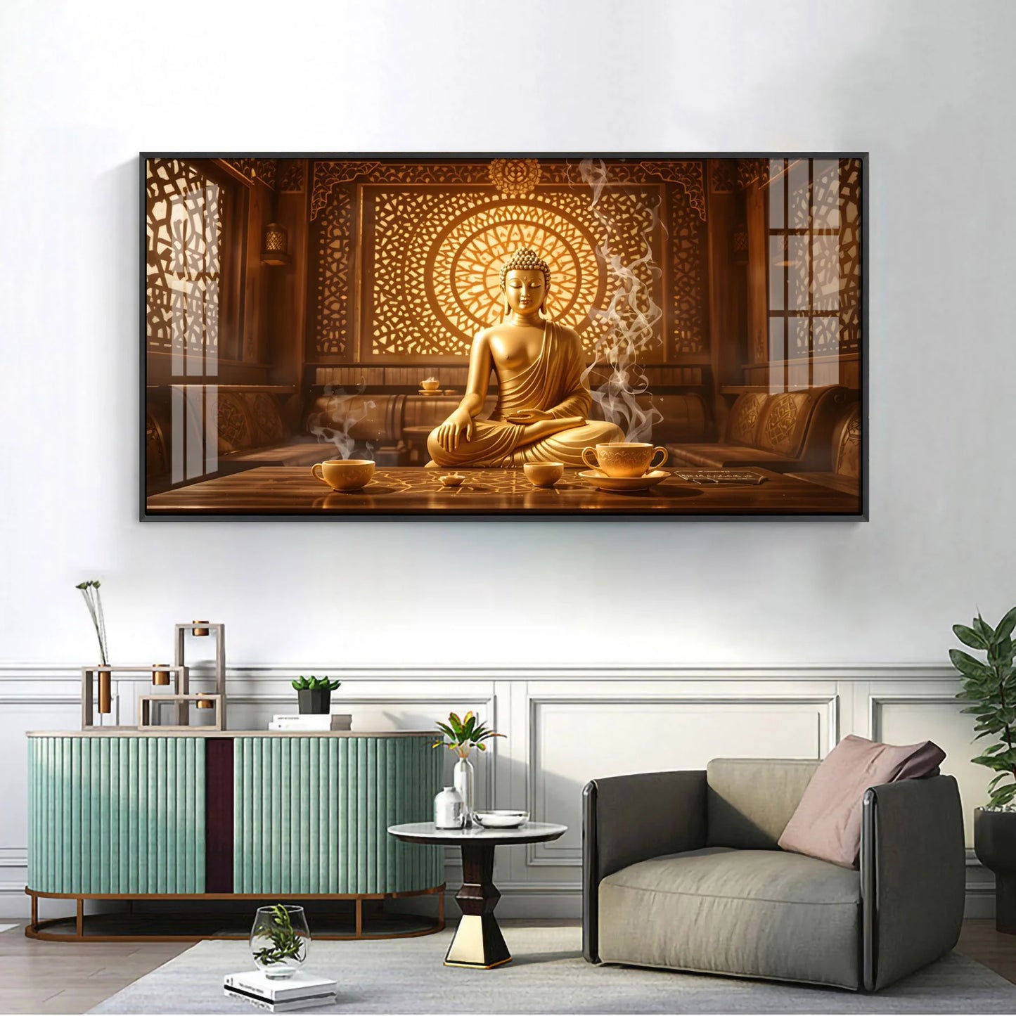 Ethereal Buddha Vision Premium Acrylic Horizontal Wall Art