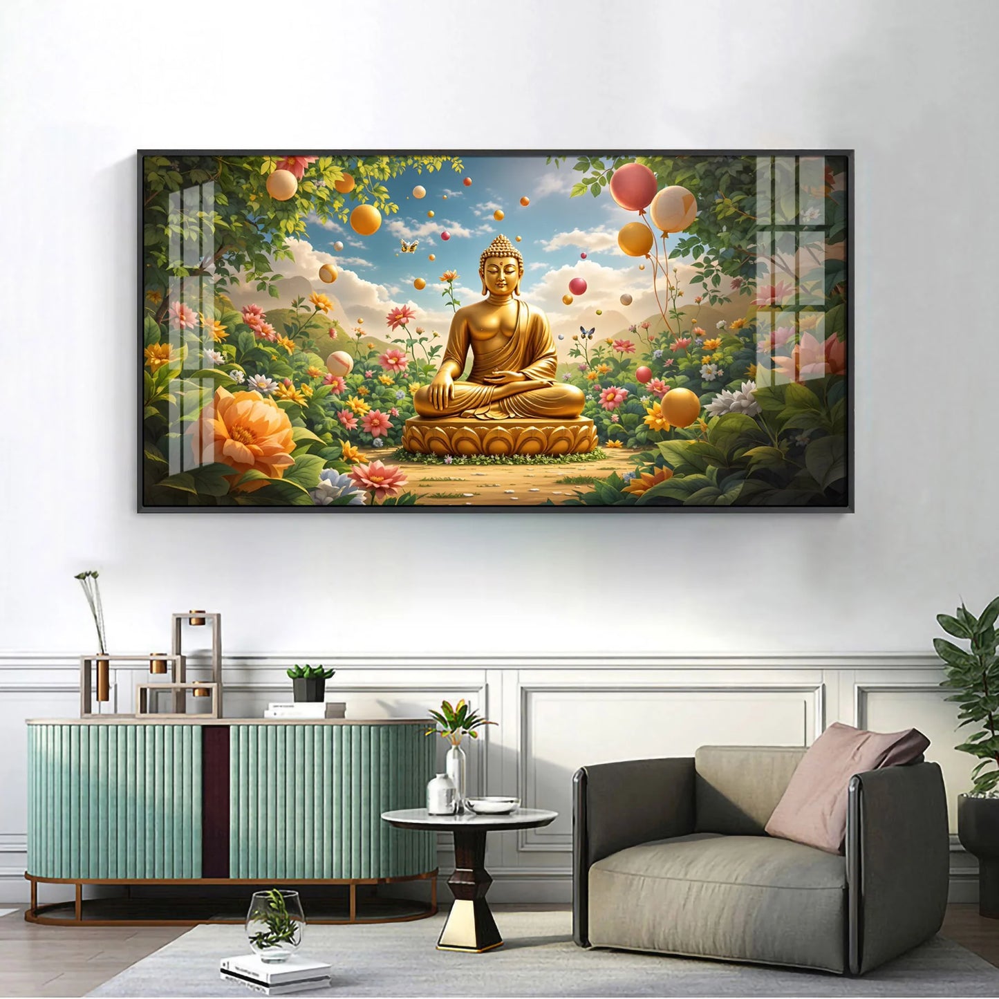 Buddha's Aura Premium Acrylic Horizontal Wall Art