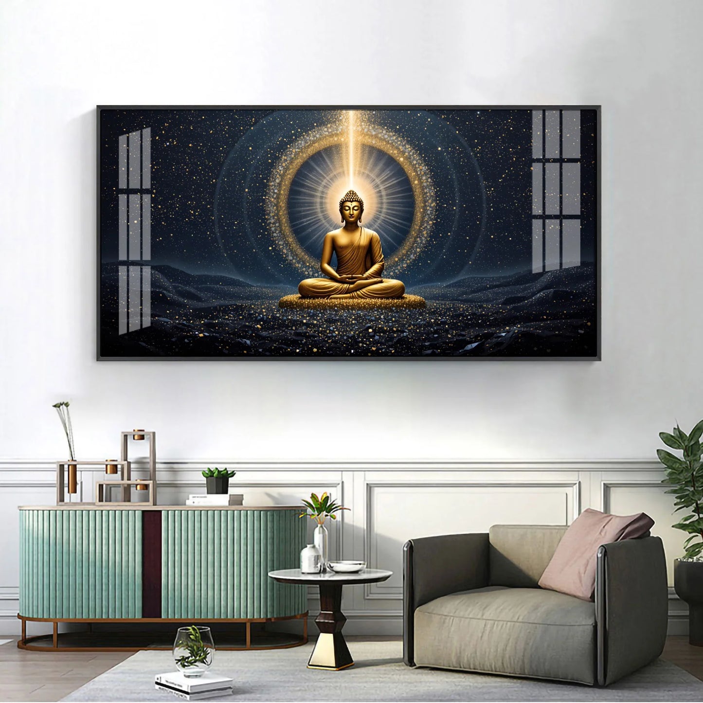 Radiant Buddha Reflection Premium Acrylic Horizontal Wall Art