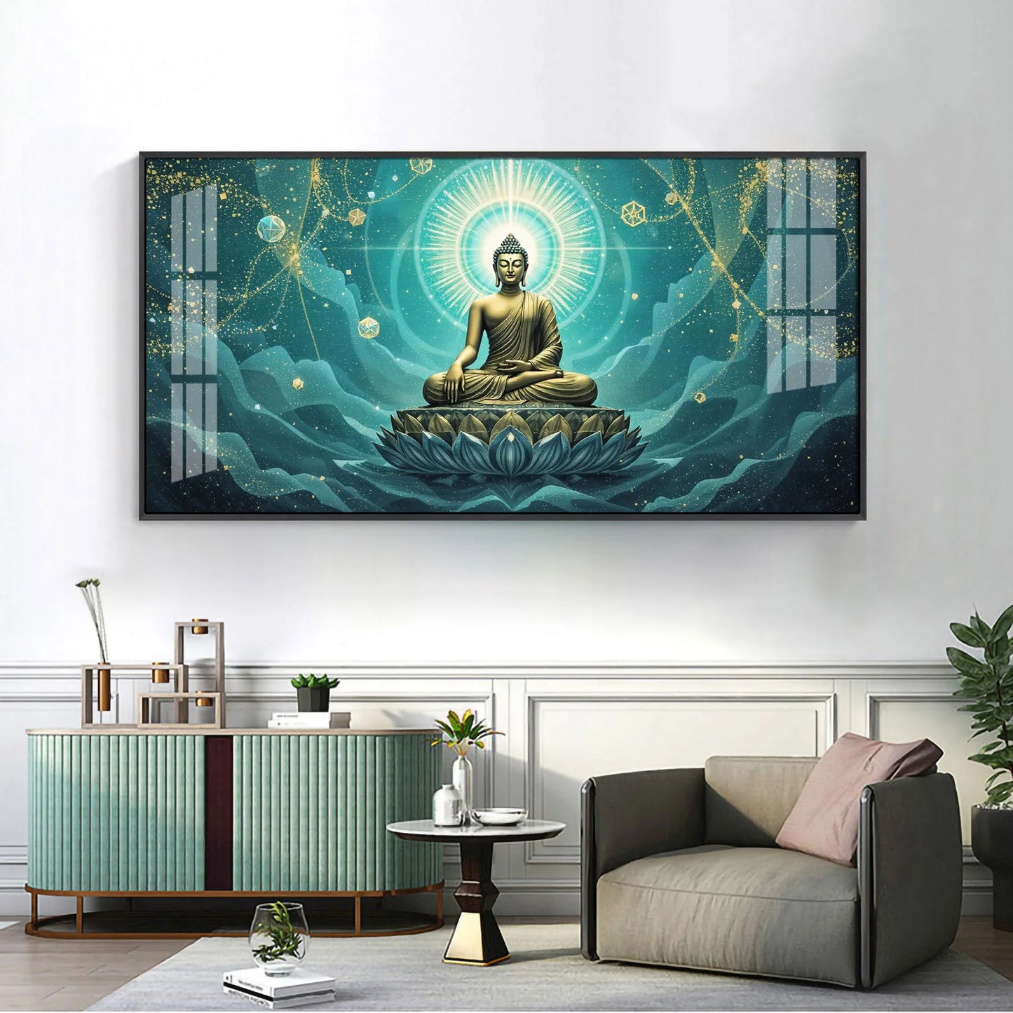 Serene Sky Buddha Premium Acrylic Horizontal Wall Art
