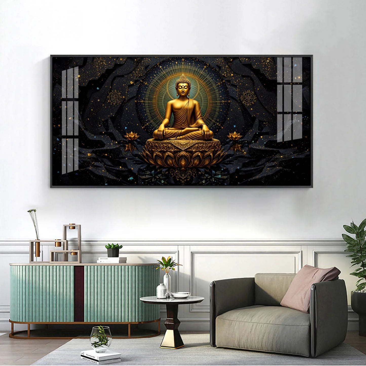 Ethereal Enlightenment Of Buddha Premium Acrylic Horizontal Wall Art