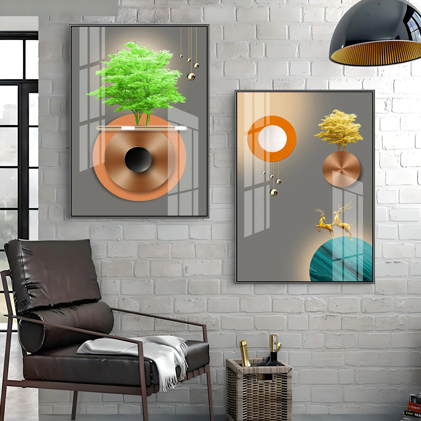 Nature Grace Premium Acrylic Vertical Wall Art (Set Of 2)