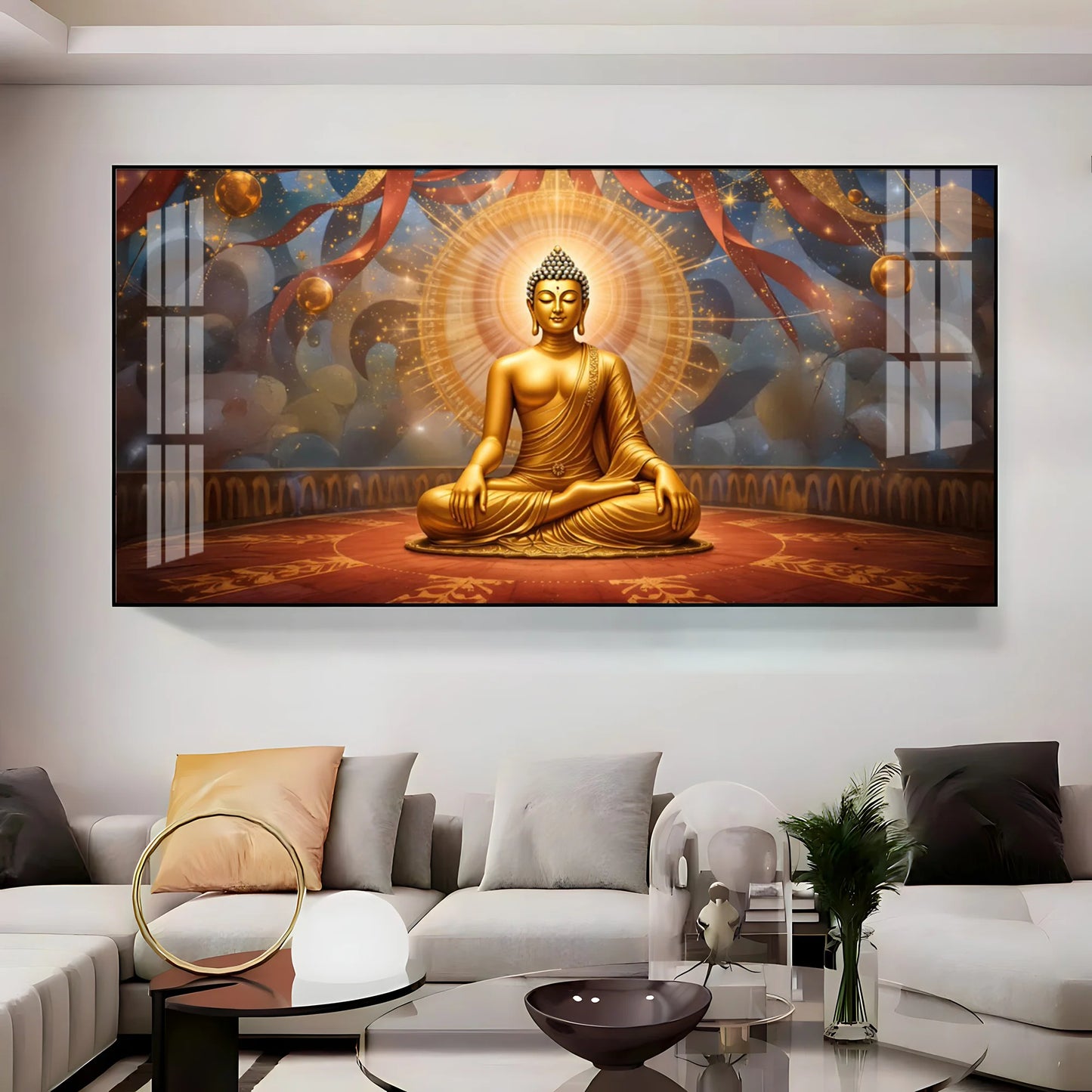 Enlightened Aura Of Buddha Premium Acrylic Horizontal Wall Art