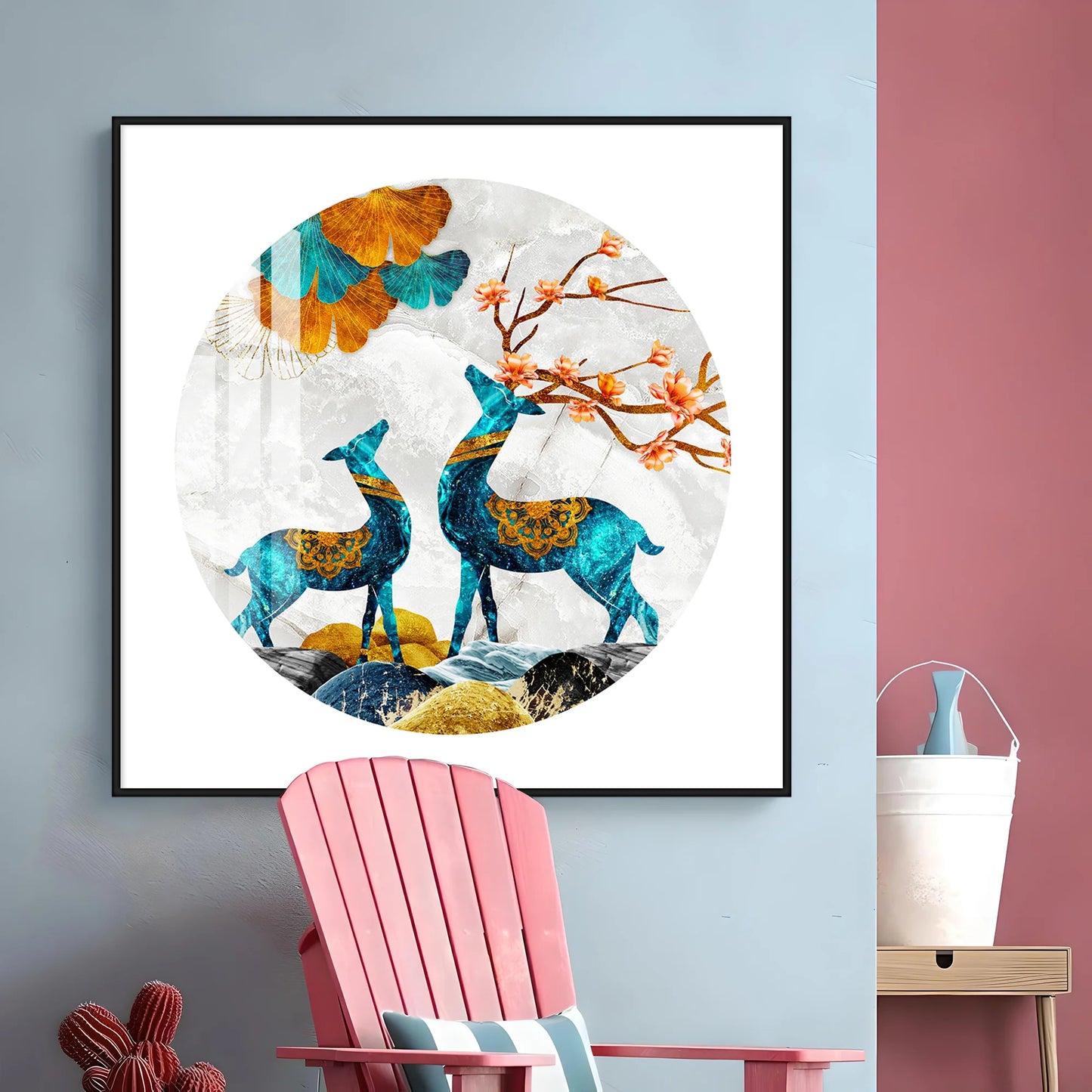 Magical Deer Premium Acrylic Square Wall Art