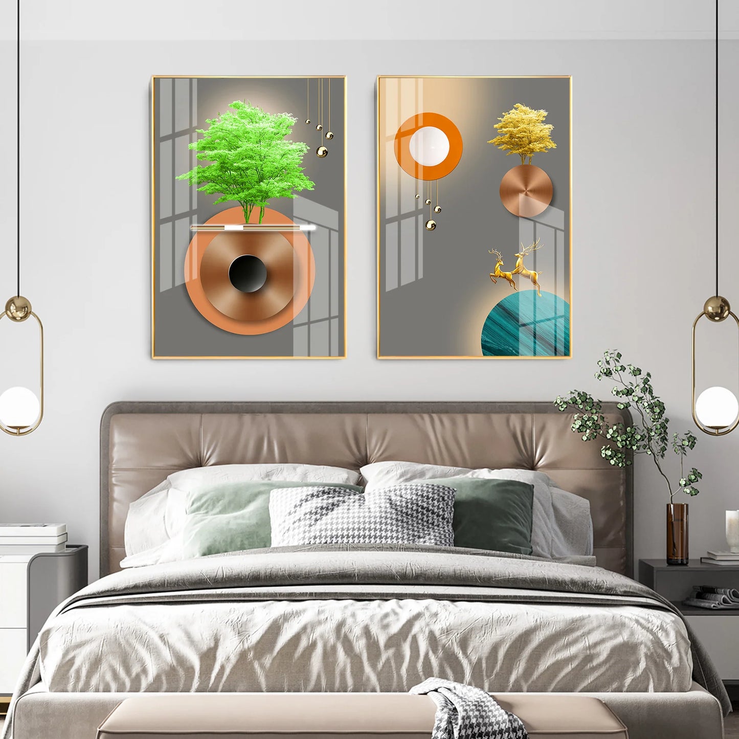 Nature Grace Premium Acrylic Vertical Wall Art (Set Of 2)