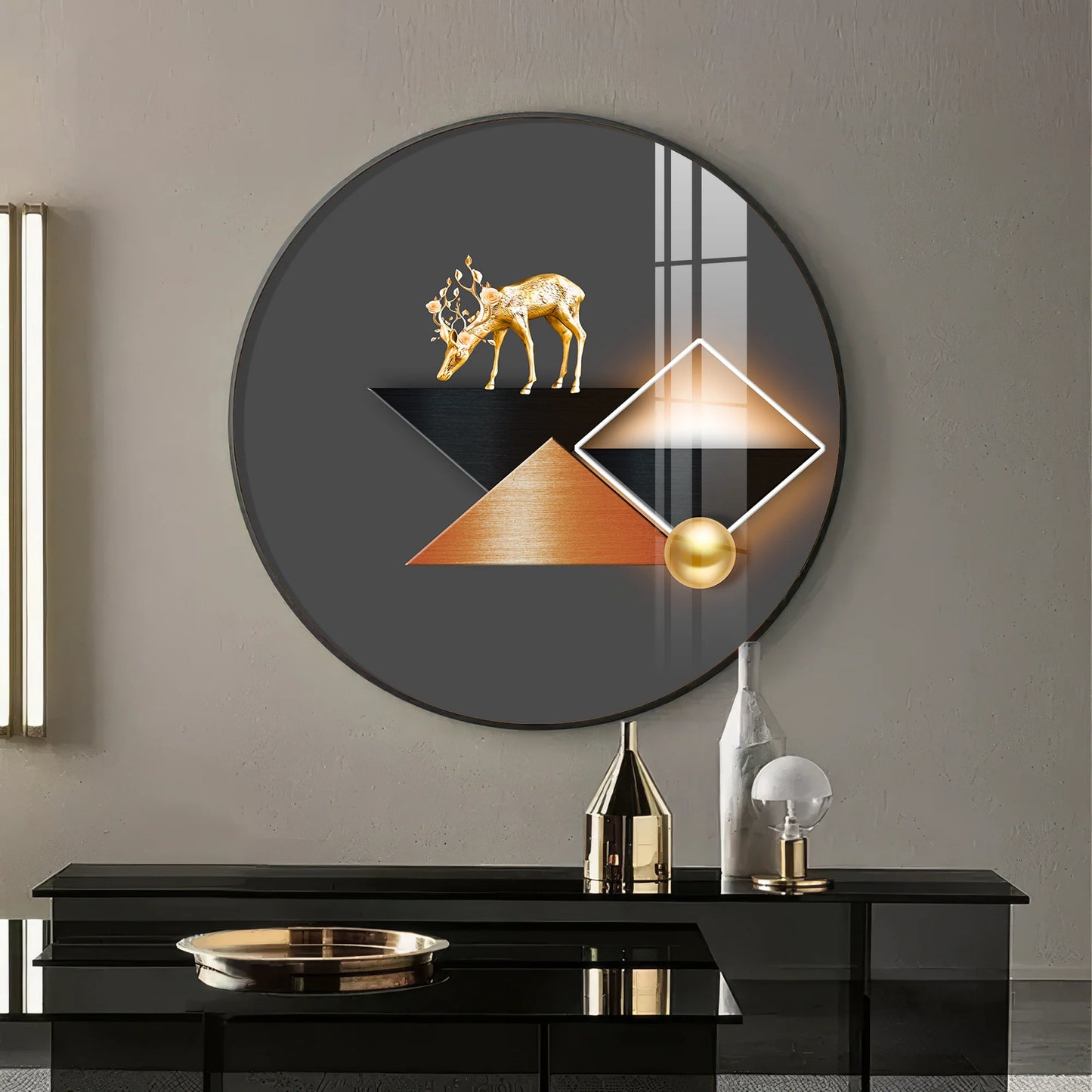 Abstract Realm Premium Acrylic Round Wall Art