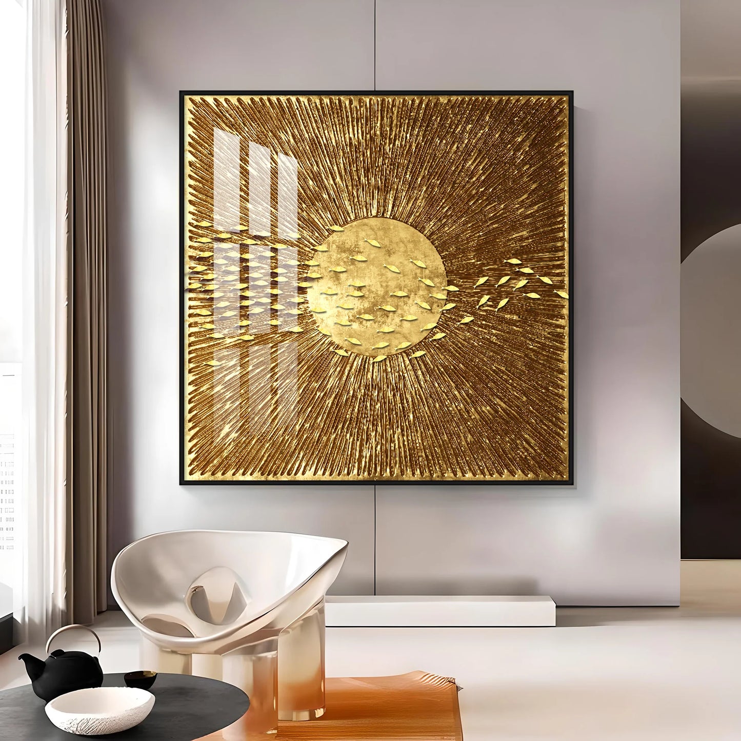 Rustic Gold Premium Acrylic Square Wall Art