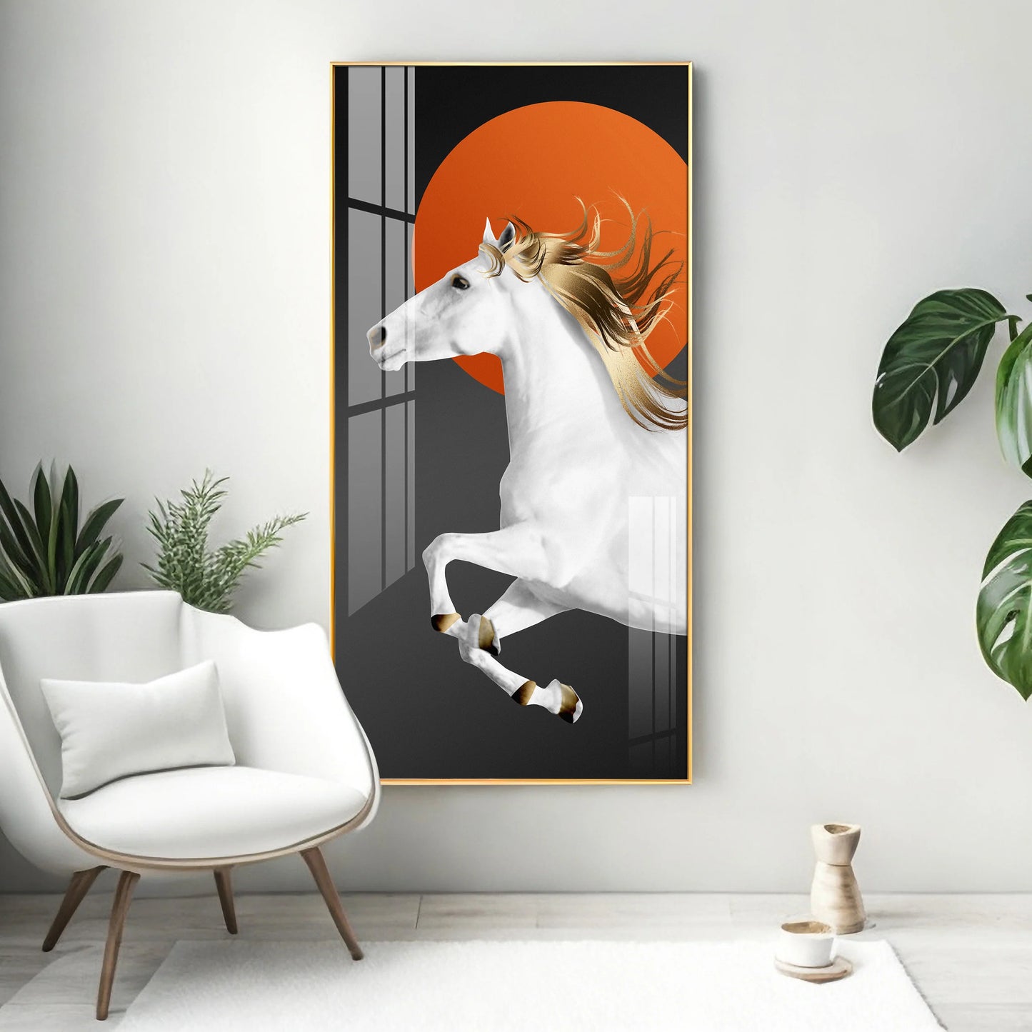 Stunning White Horse Premium Acrylic Vertical Wall Art