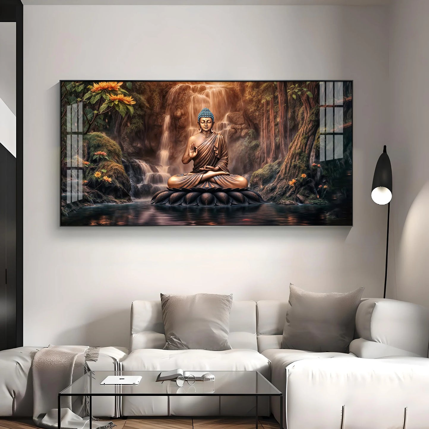 Tranquil Illumination Buddha Premium Acrylic Horizontal Wall Art