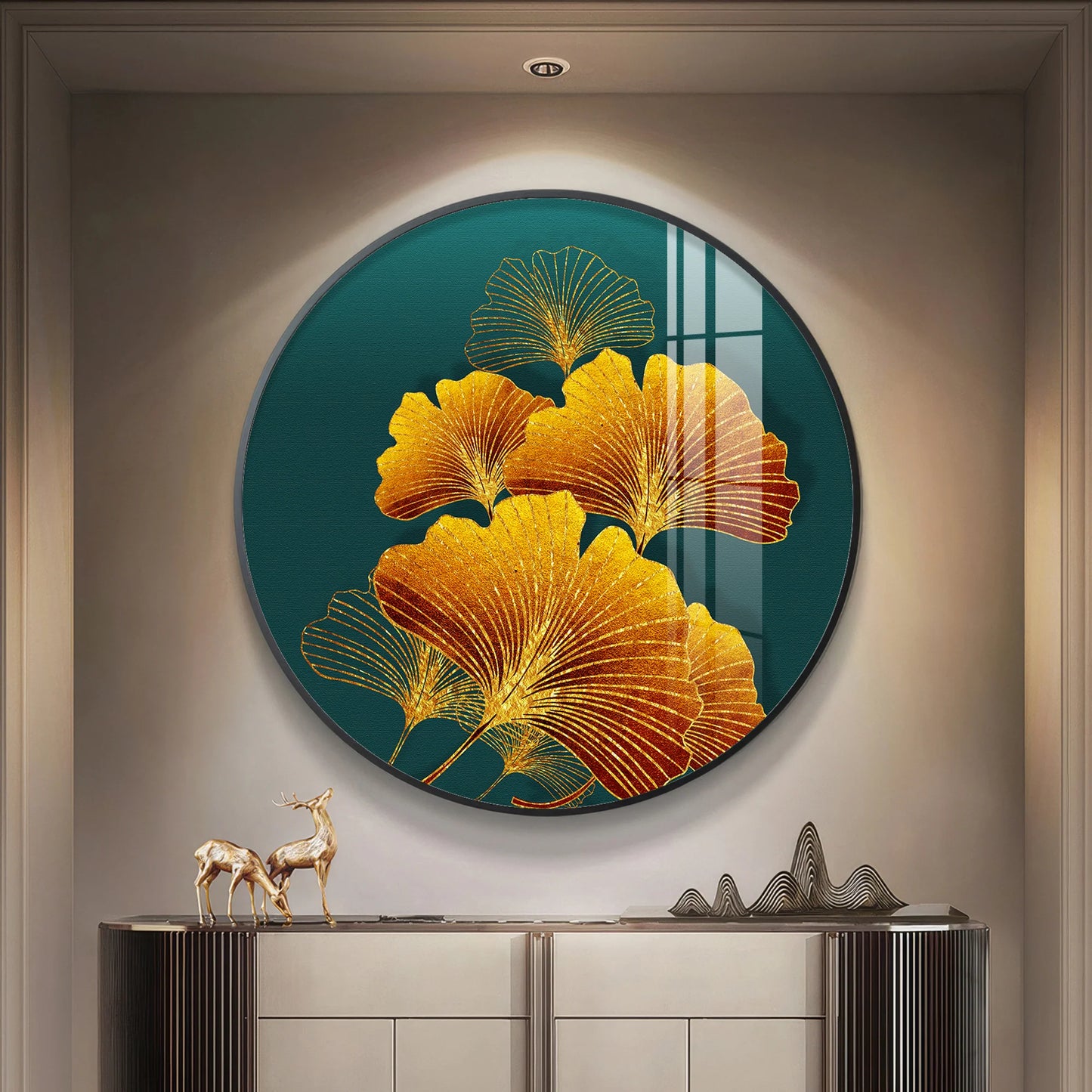 Sunlit Blossom Premium Acrylic Round Wall Art