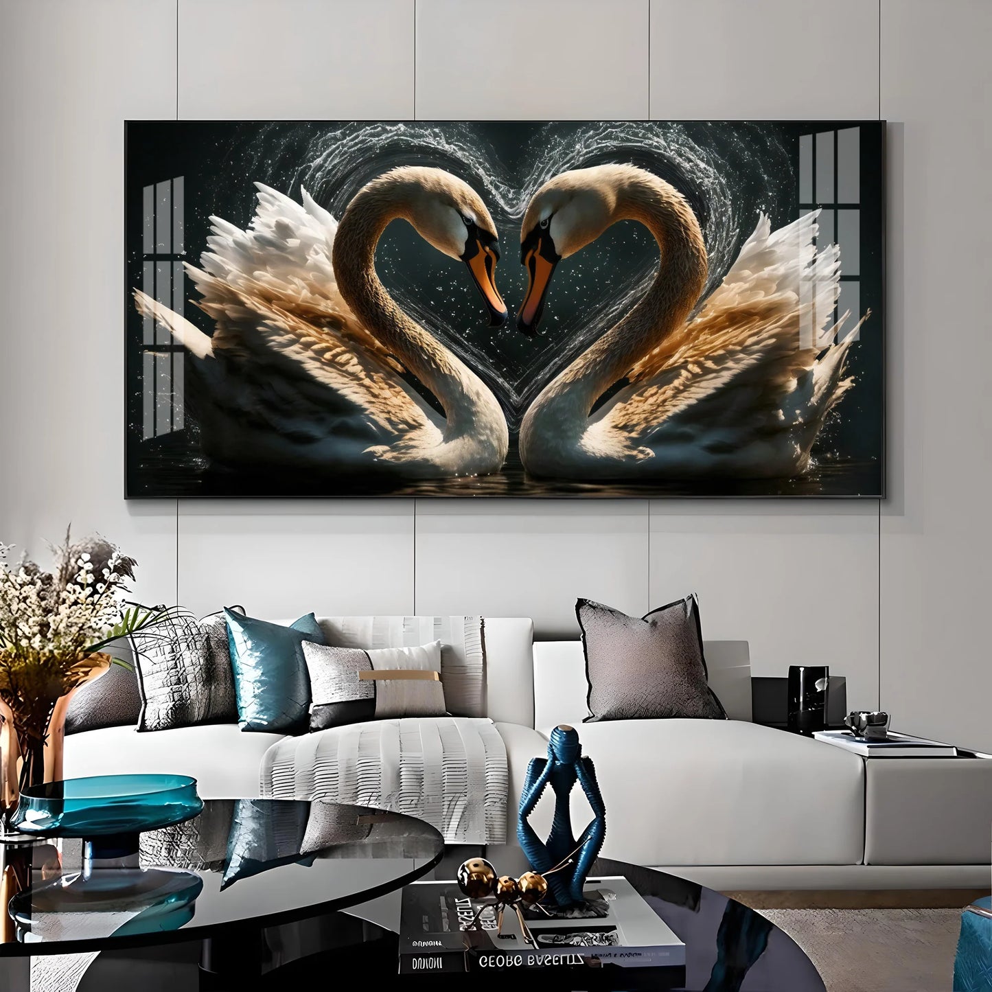 Swan On The Lake Premium Acrylic Horizontal Wall Art
