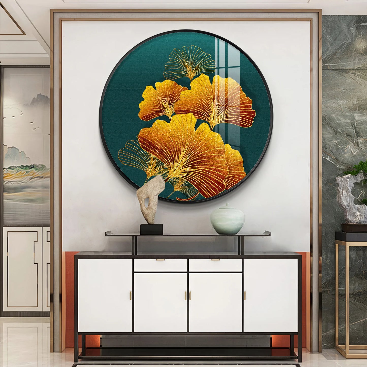 Sunlit Blossom Premium Acrylic Round Wall Art