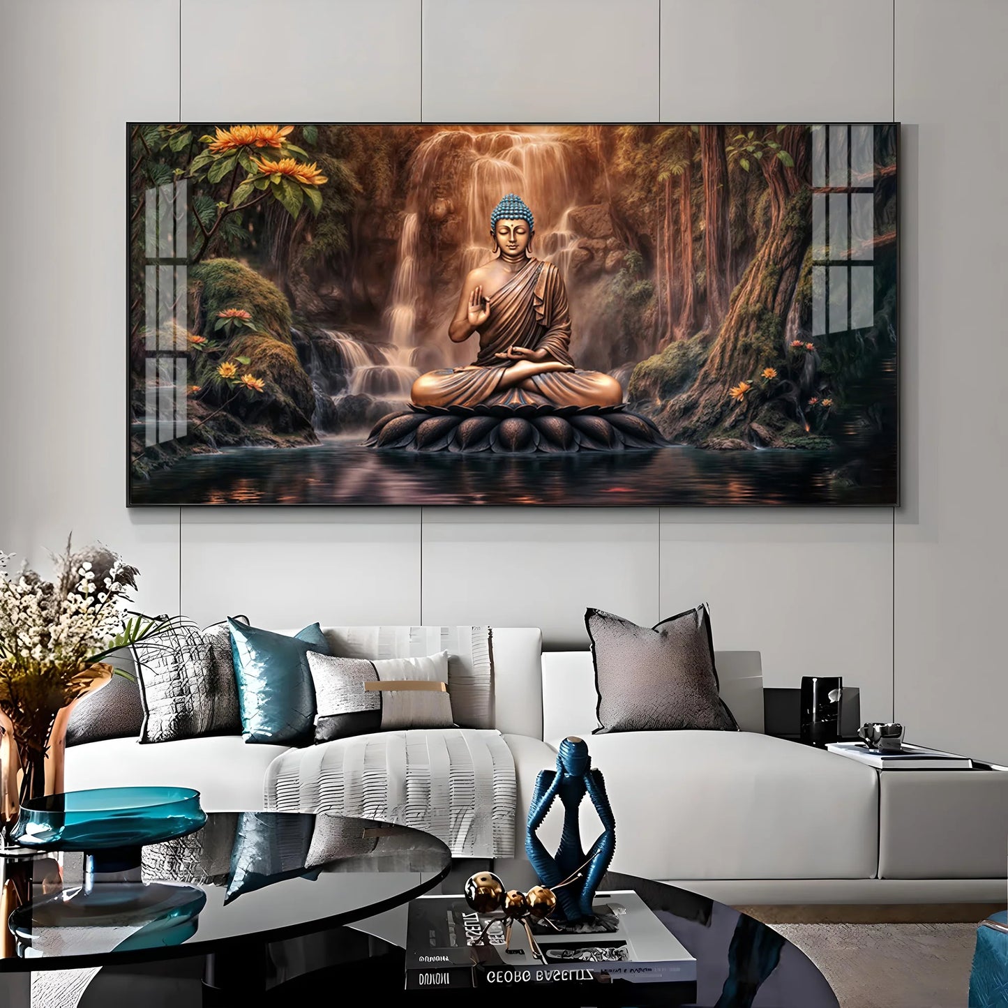 Tranquil Illumination Buddha Premium Acrylic Horizontal Wall Art