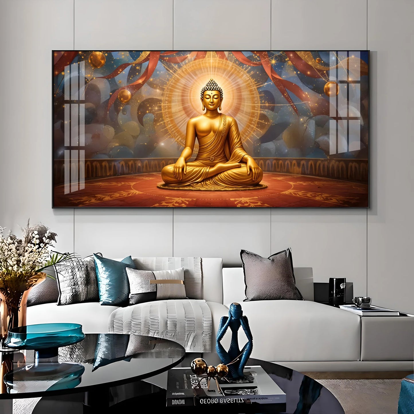 Enlightened Aura Of Buddha Premium Acrylic Horizontal Wall Art