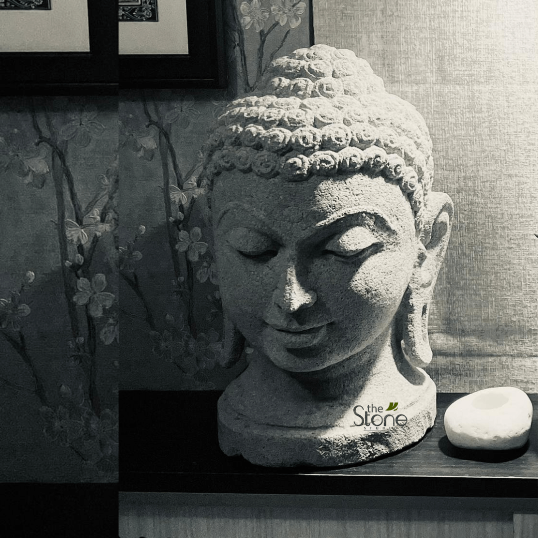 Buddha Head Sculpture in SandStone 15″