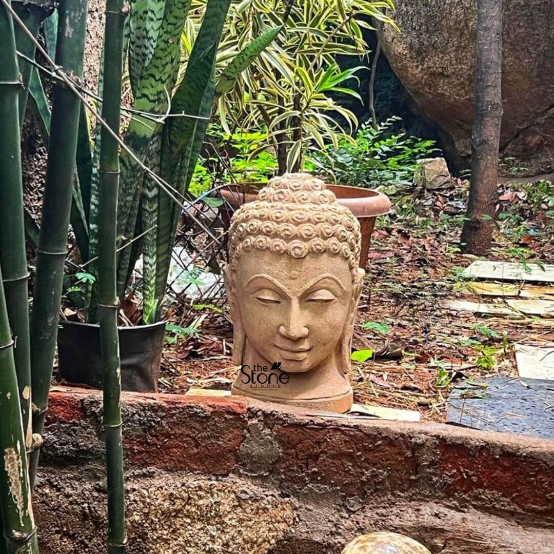 Buddha Head Sculpture in SandStone 15″