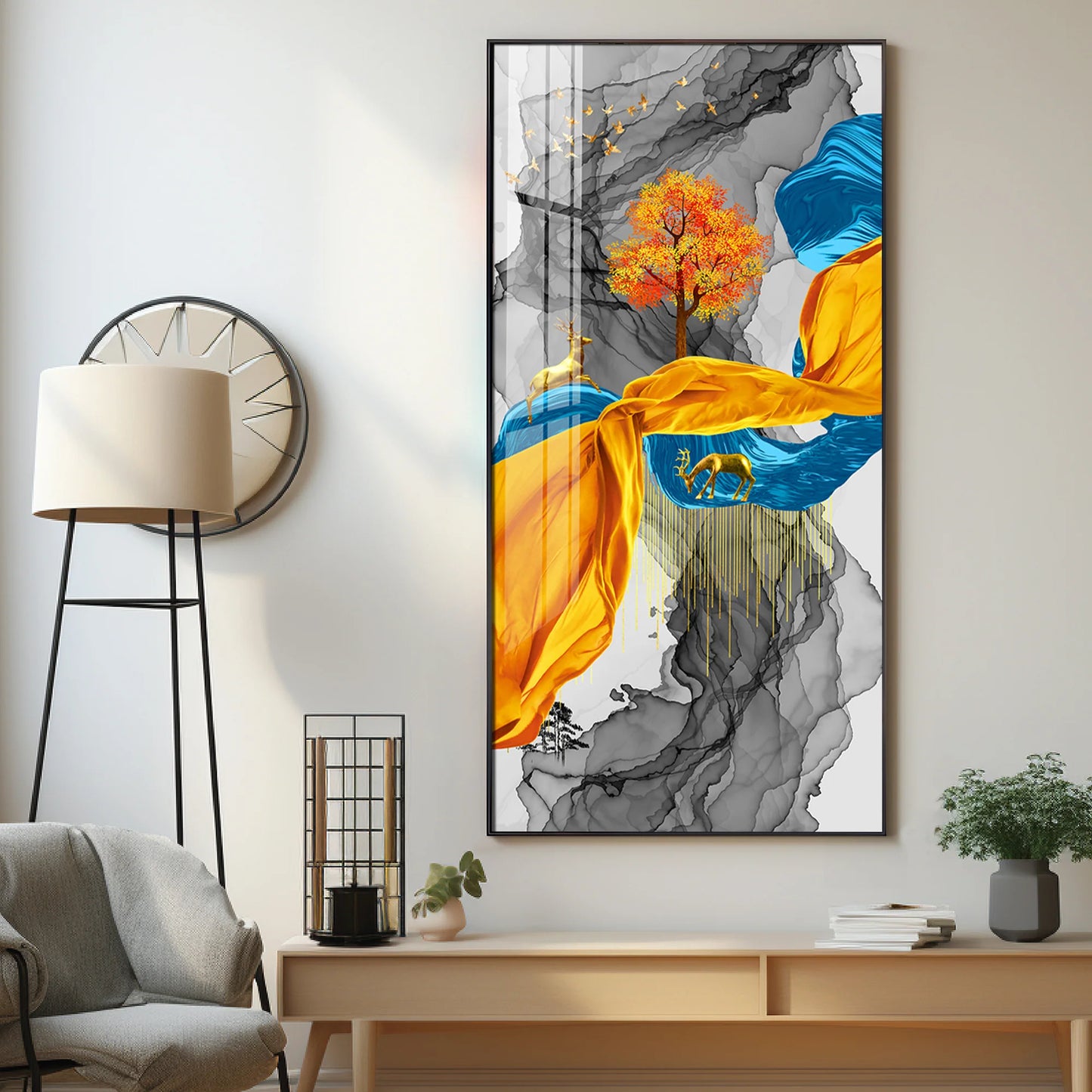 Abstract Ribbons Premium Acrylic Vertical Wall Art