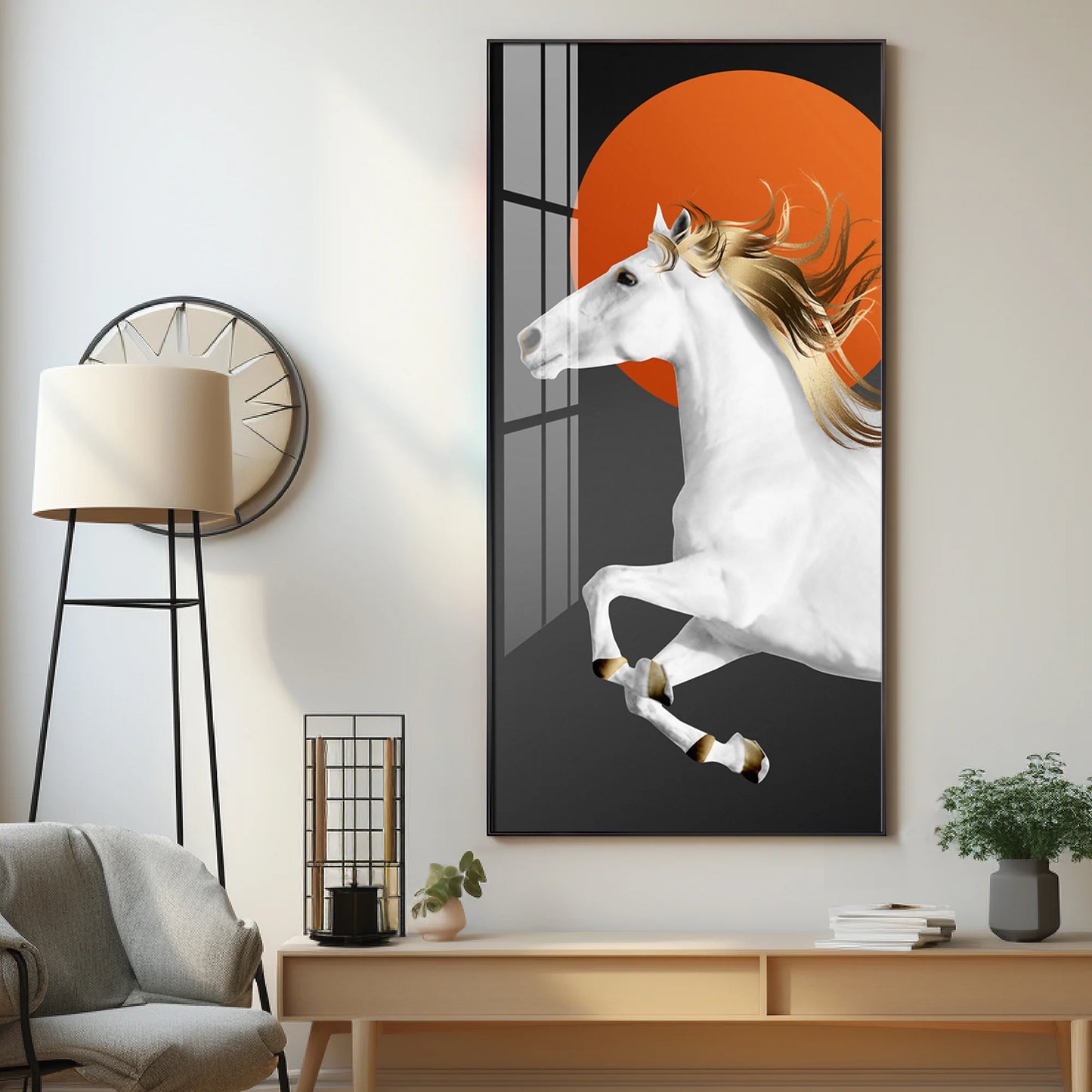 Stunning White Horse Premium Acrylic Vertical Wall Art