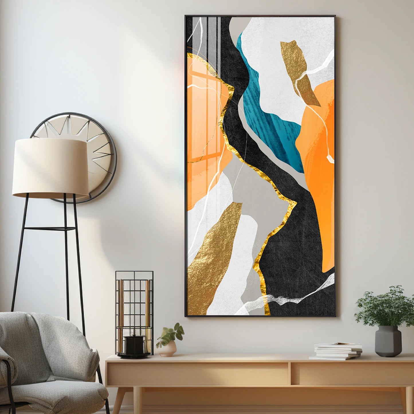 Asymmetrical Stripes Premium Acrylic Vertical Wall Art