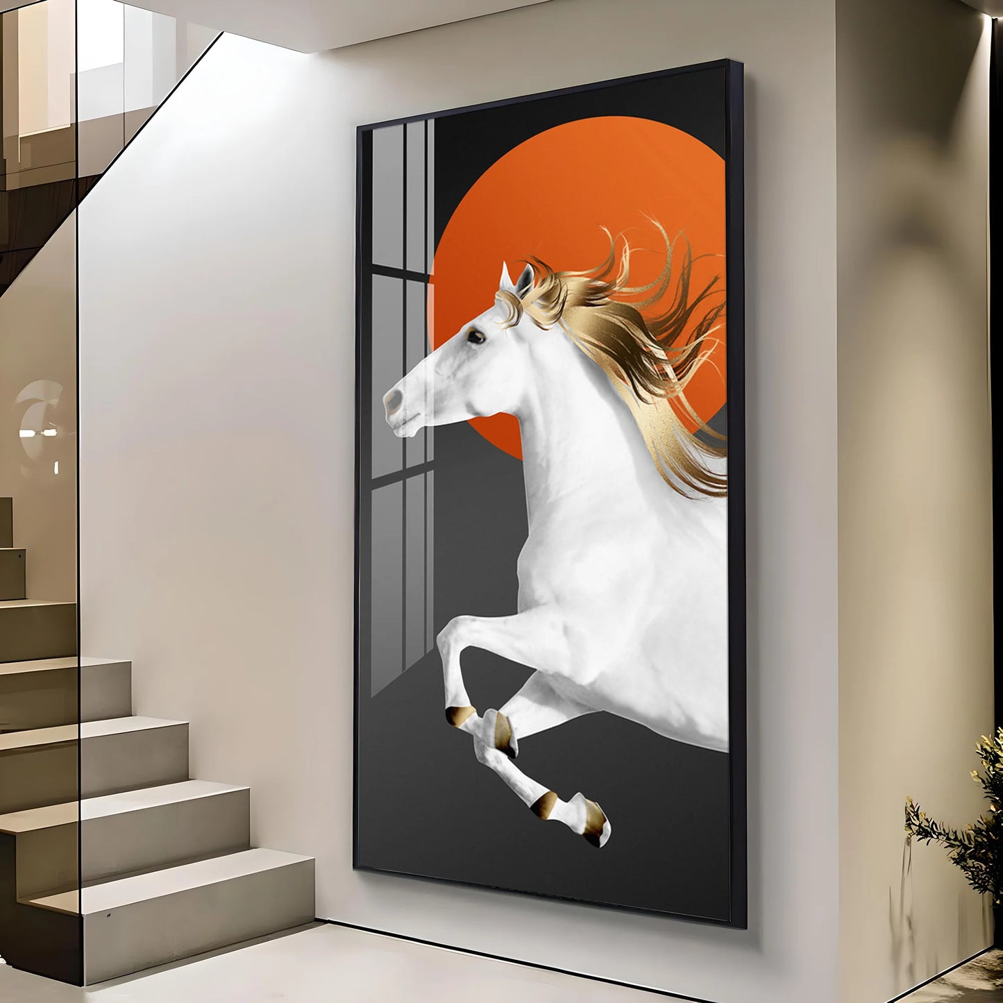 Stunning White Horse Premium Acrylic Vertical Wall Art