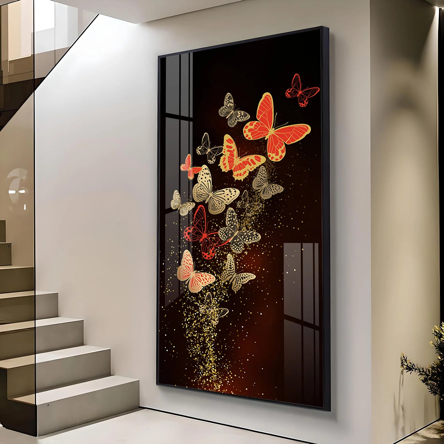 Decorative Butterfly Premium Acrylic Vertical Wall Art