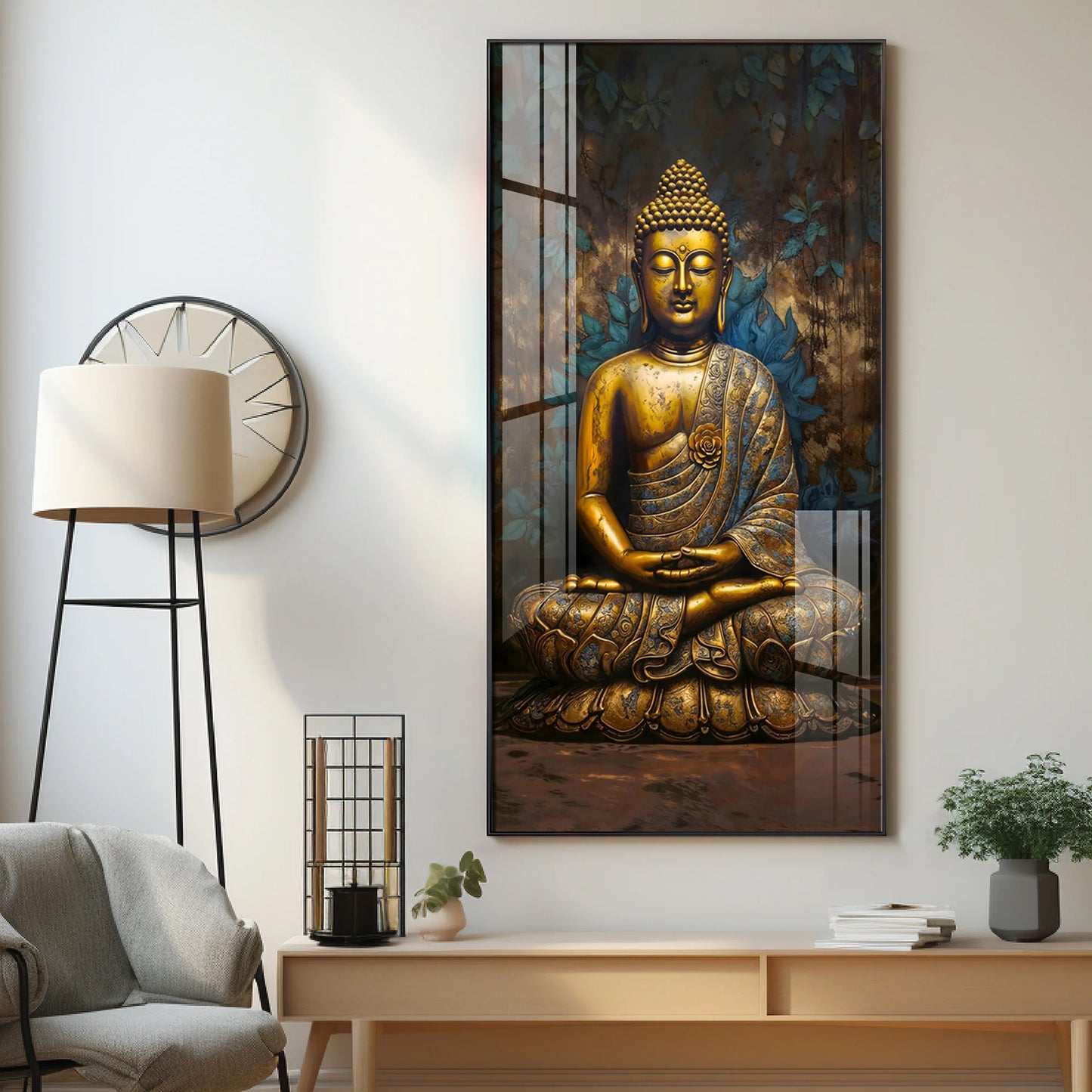 Tranquil Vista Buddha Premium Acrylic Vertical Wall Art