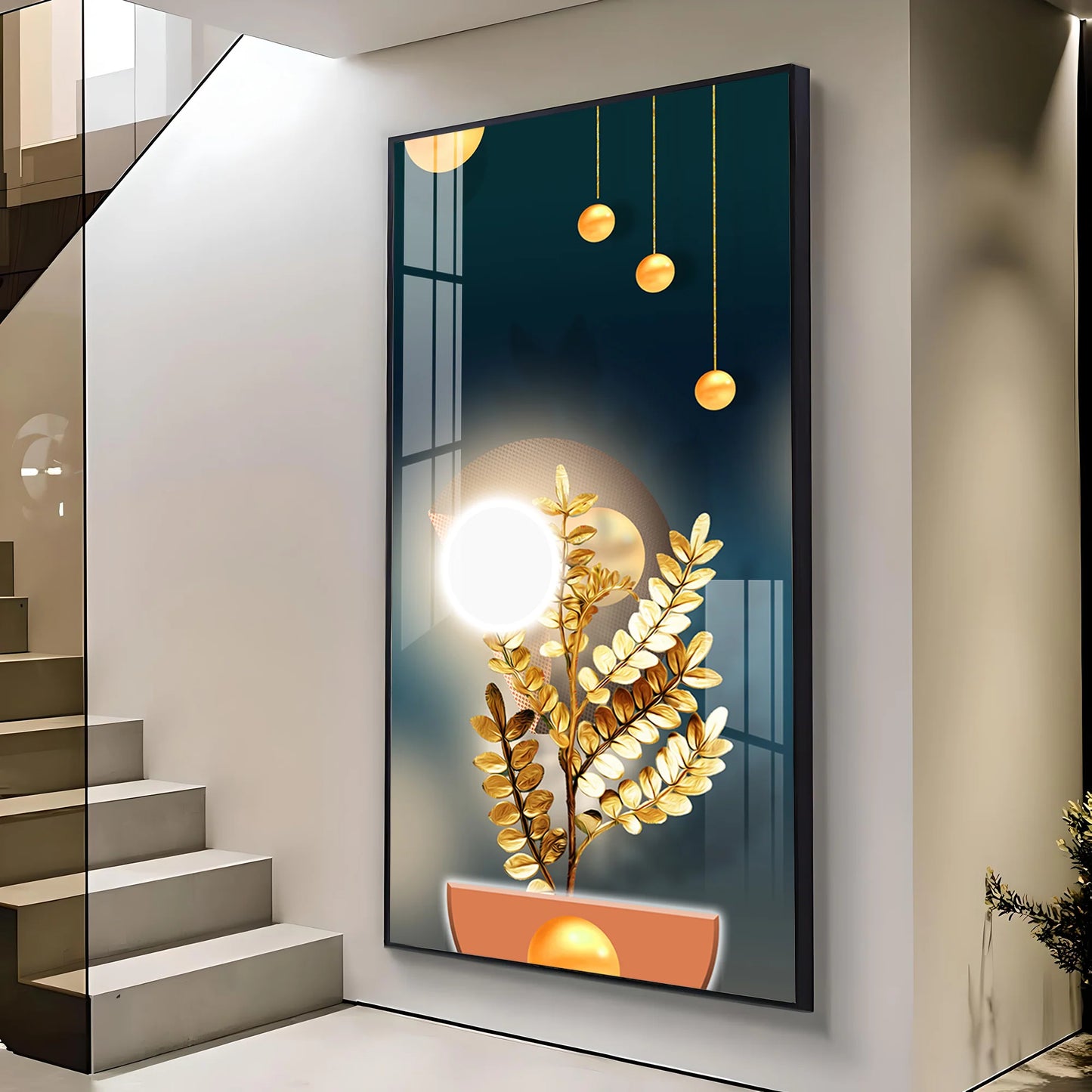 Glowing Plant Premium Acrylic Vertical Wall Art