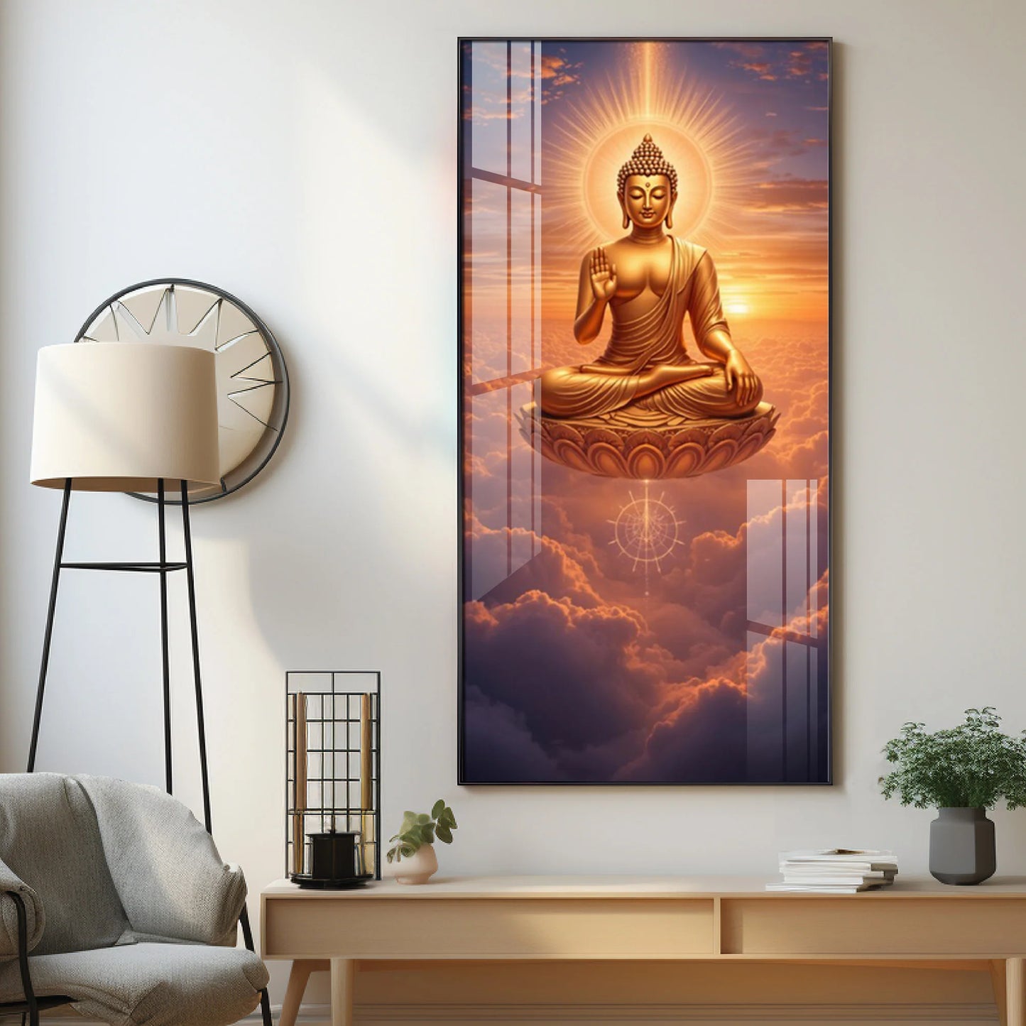The Cloud Buddha Premium Acrylic Vertical Wall Art
