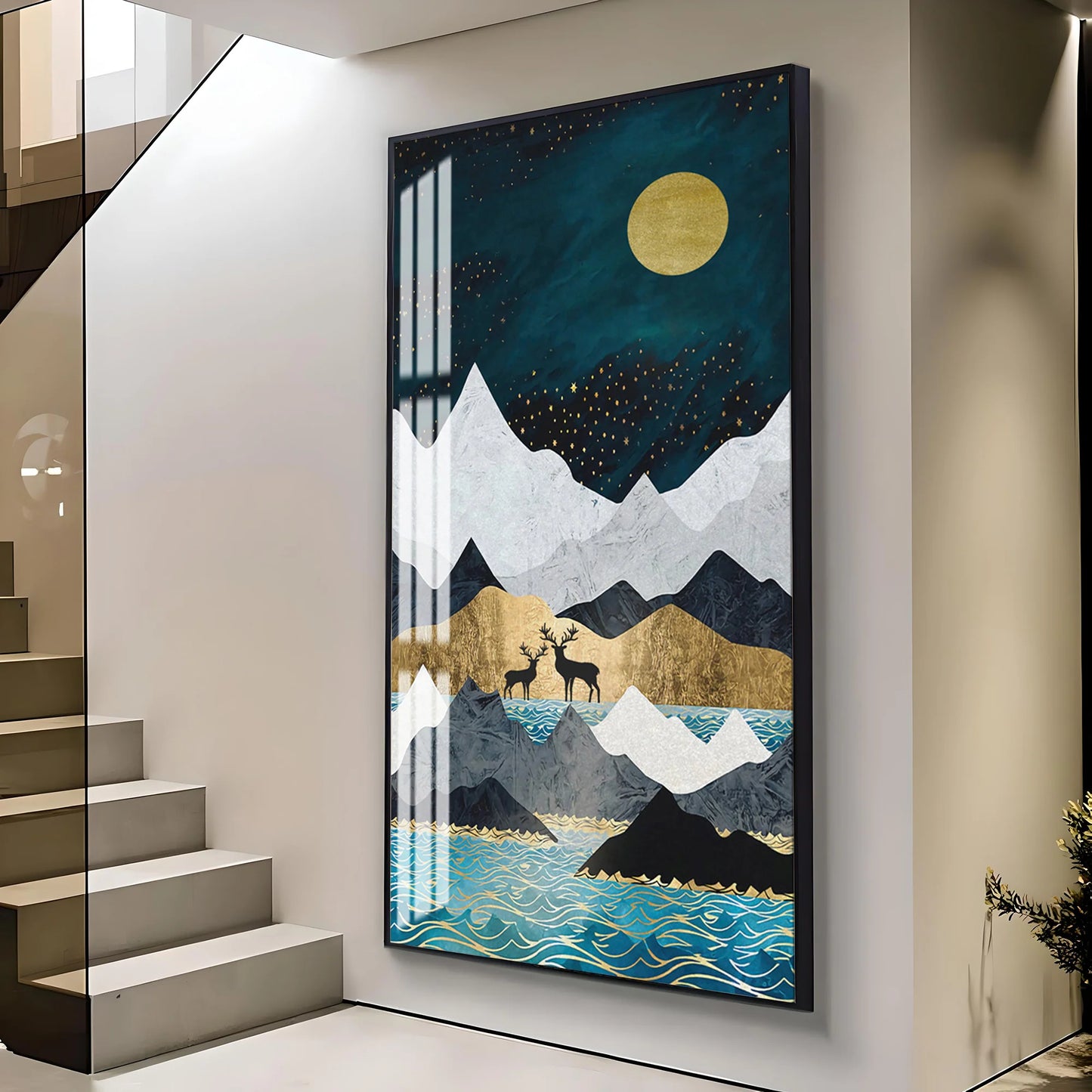 Winter Mountains Premium Acrylic Vertical Wall Art