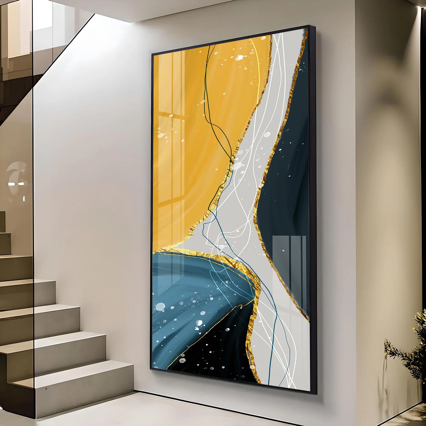 Multicolor Abstract Pattern Premium Acrylic Vertical Wall Art