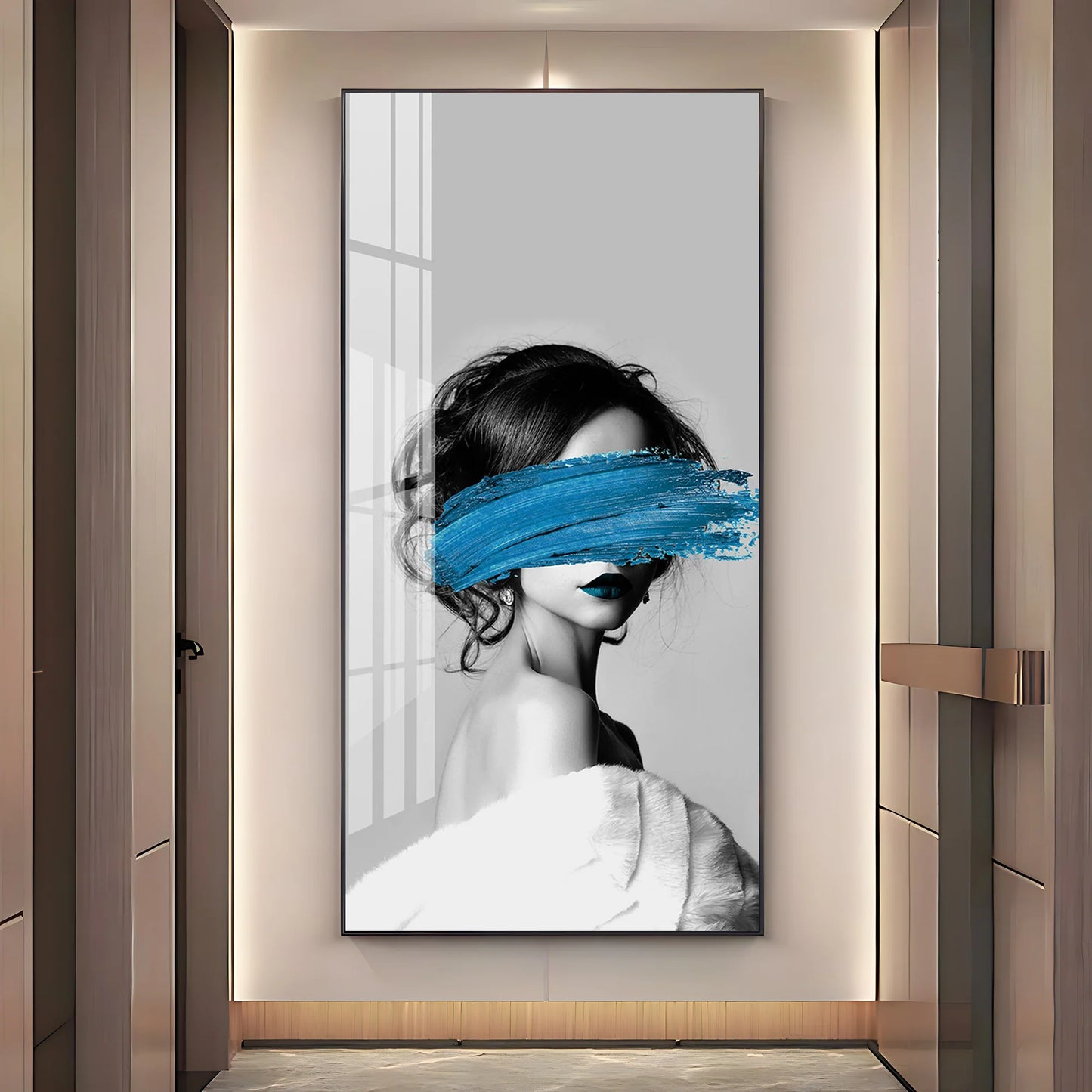 Blindfolded Fashion Premium Acrylic Vertical Wall Art