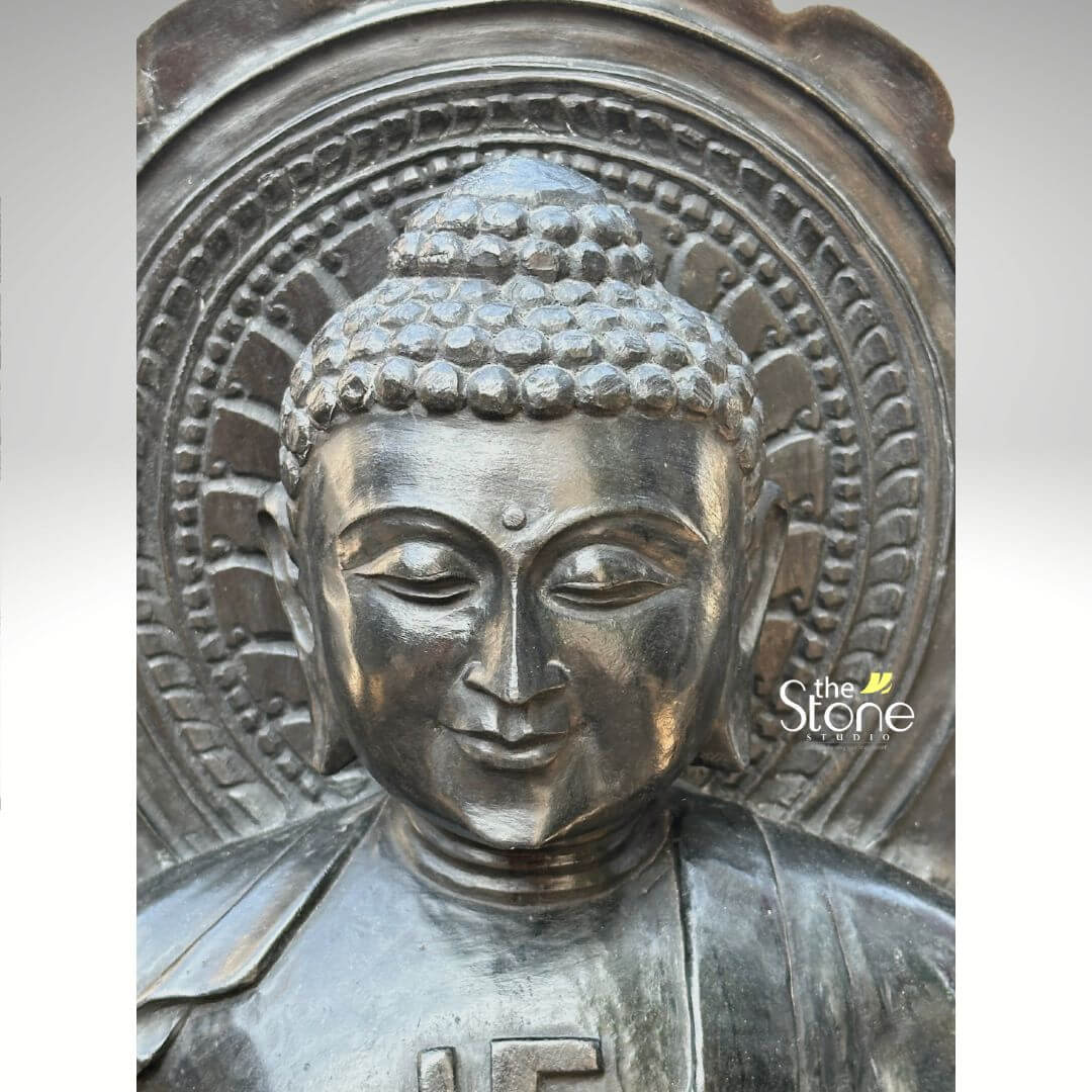 Stone Medicine Buddha Statue With Alms Bowl 18″