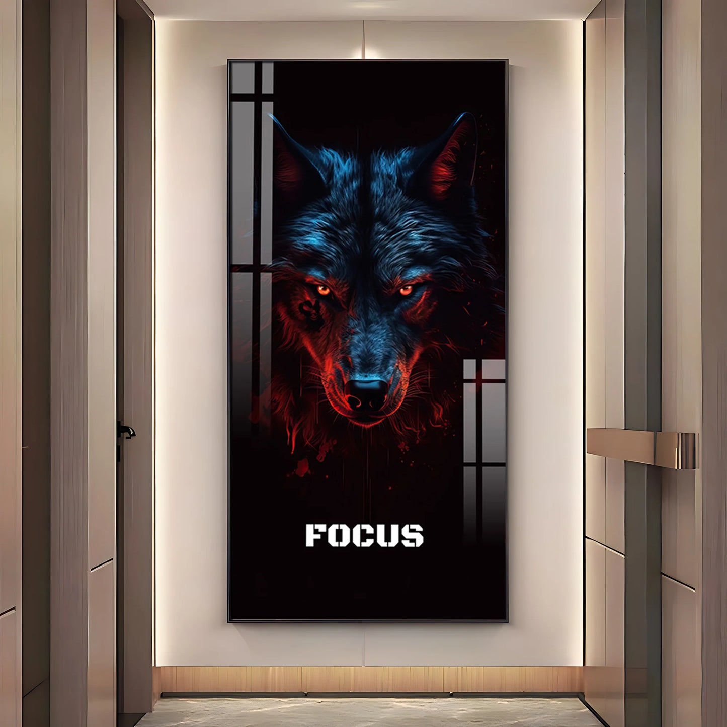 Alpha Wolf Premium Acrylic Vertical Wall Art