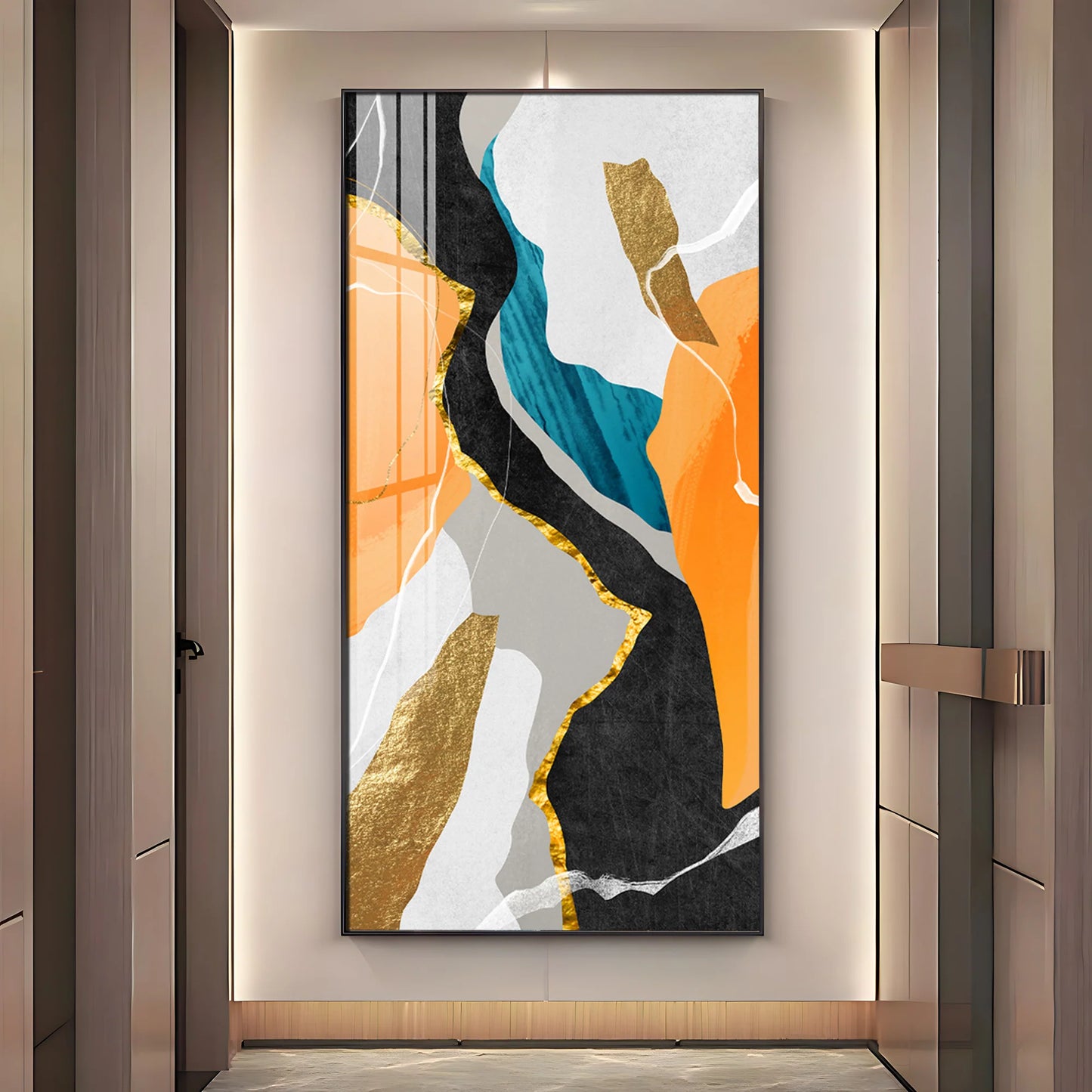 Asymmetrical Stripes Premium Acrylic Vertical Wall Art