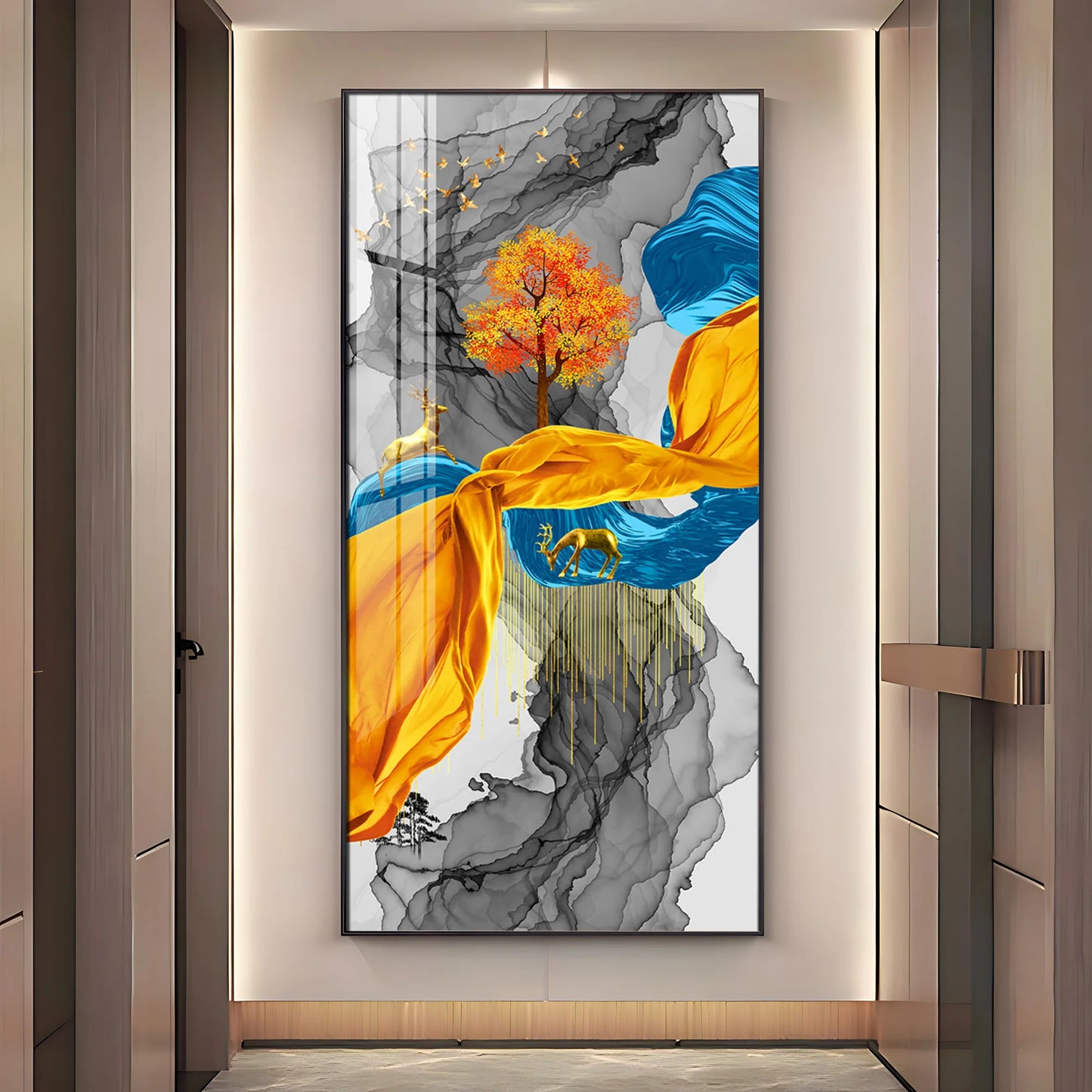 Abstract Ribbons Premium Acrylic Vertical Wall Art