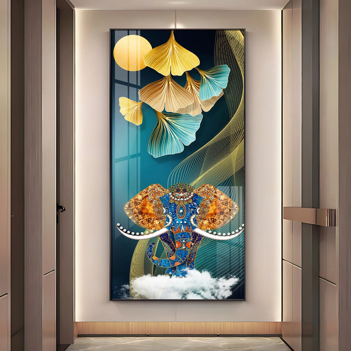 Jeweled Elephant Premium Acrylic Vertical Wall Art