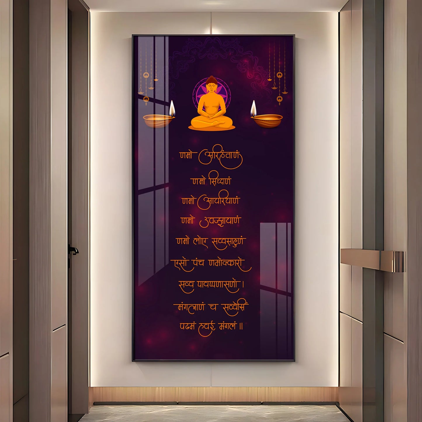 Pancha Namaskara Premium Acrylic Vertical Wall Art