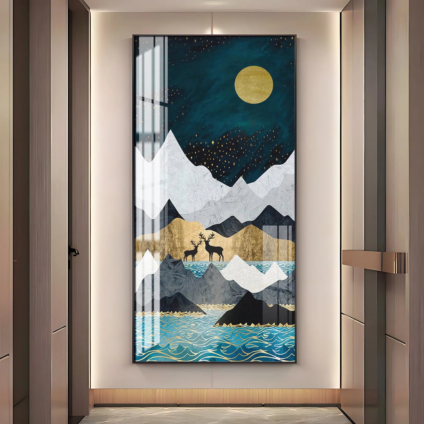 Winter Mountains Premium Acrylic Vertical Wall Art
