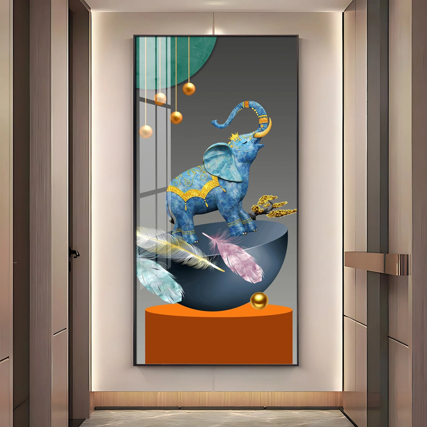 Vibrant Elephant Premium Acrylic Vertical Wall Art
