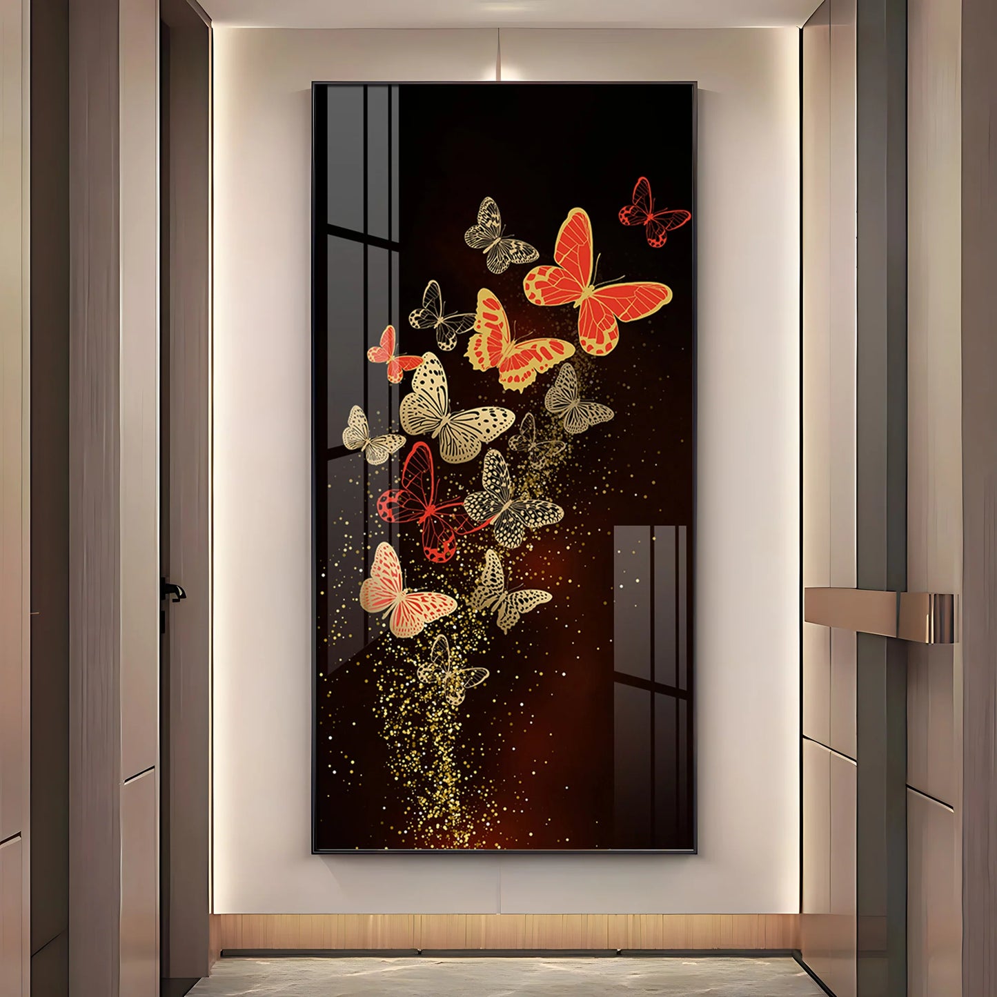 Decorative Butterfly Premium Acrylic Vertical Wall Art