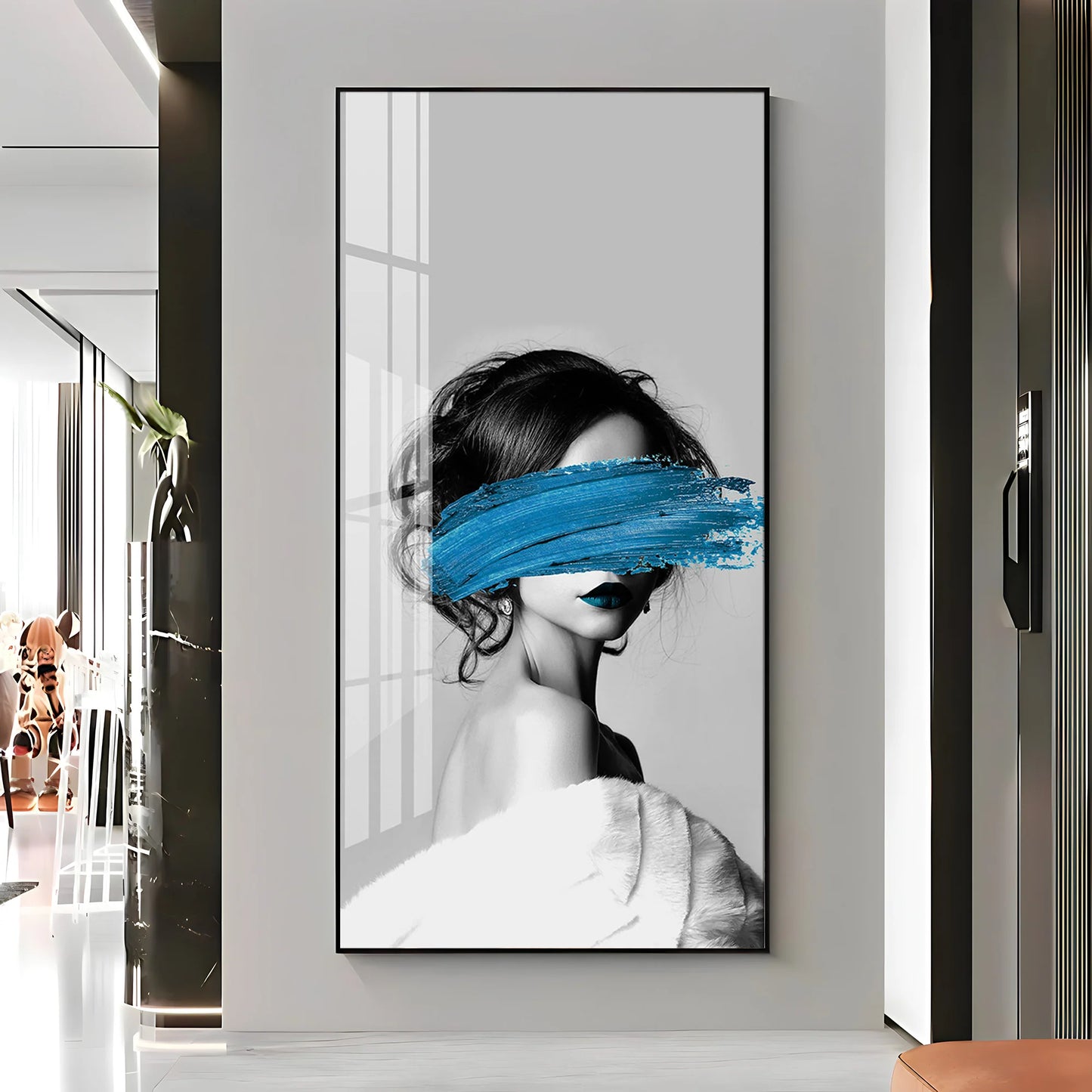 Blindfolded Fashion Premium Acrylic Vertical Wall Art