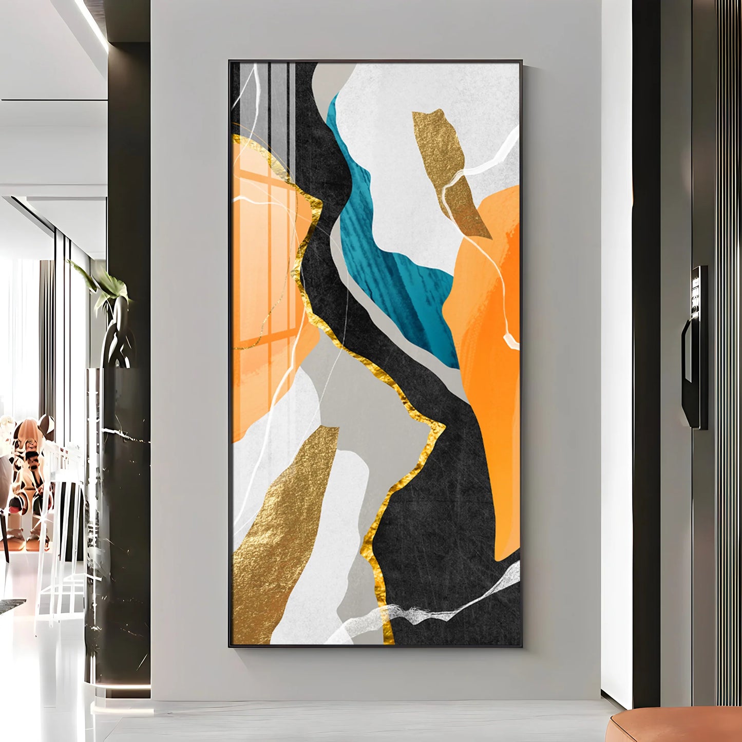 Asymmetrical Stripes Premium Acrylic Vertical Wall Art