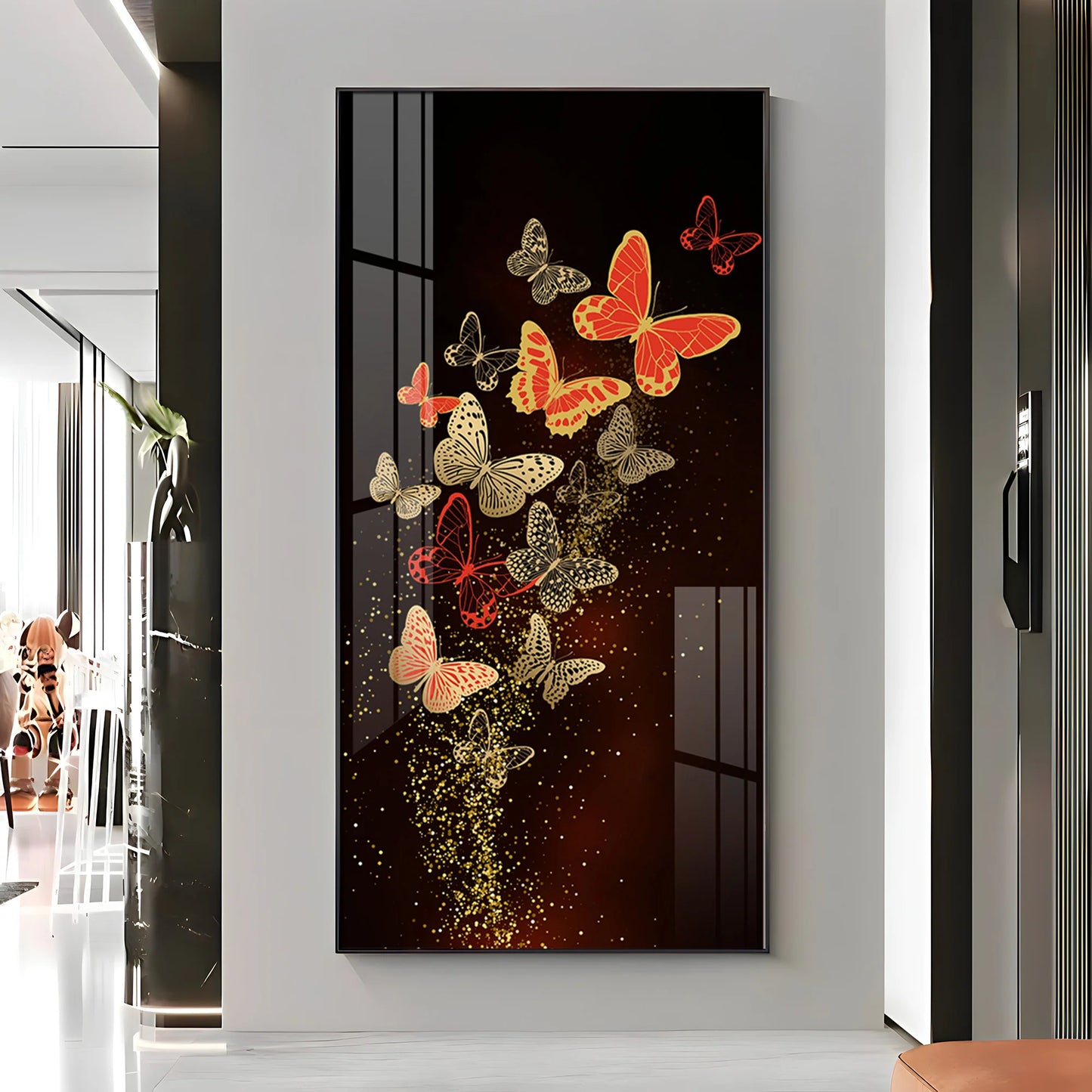 Decorative Butterfly Premium Acrylic Vertical Wall Art