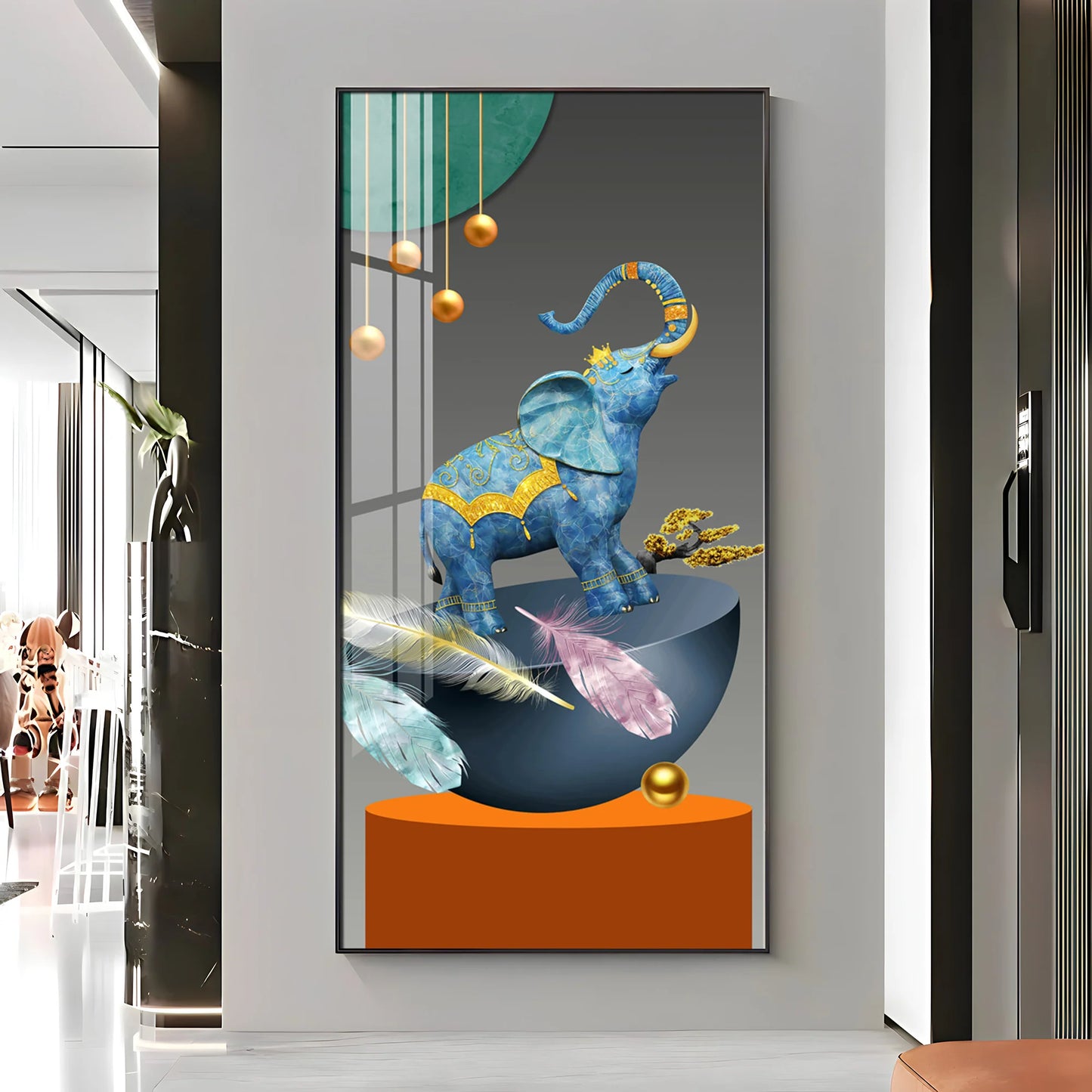 Vibrant Elephant Premium Acrylic Vertical Wall Art